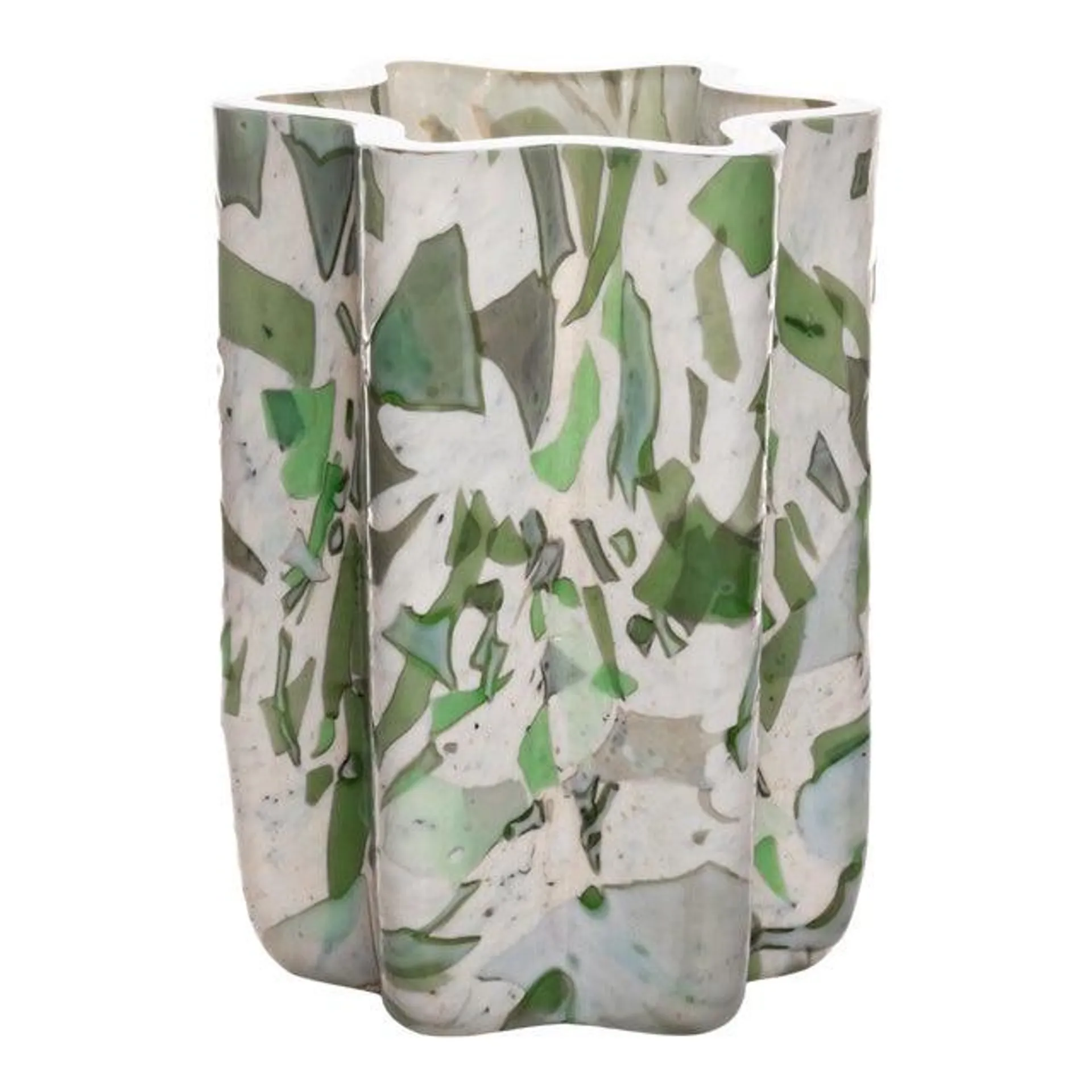 Stories of Italy Nougat Green Bucket Vase
