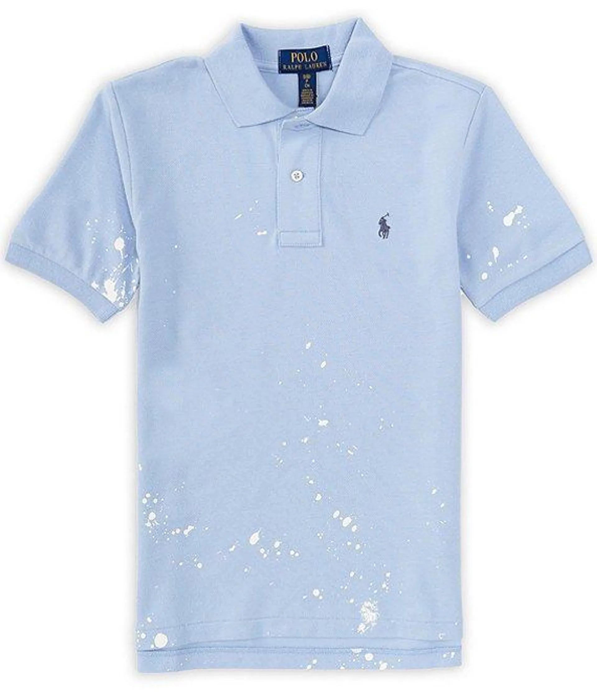 Big Boys 8-20 Short-Sleeve Paint-Splatter-Print Mesh Polo Shirt