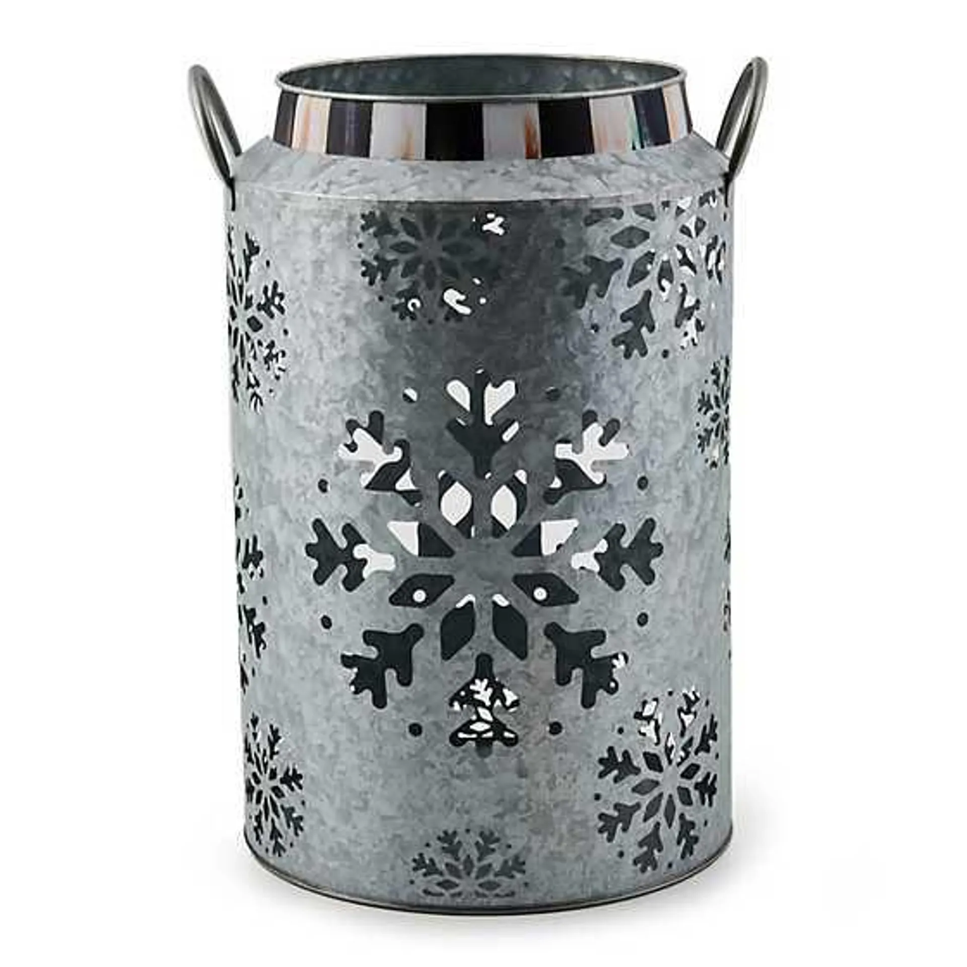 Snowflake Large Galvanized Metal Lantern