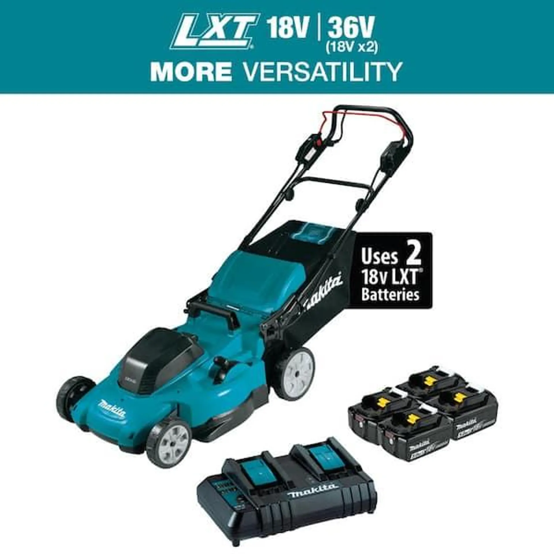 18V X2 (36V) LXT Lithium-Ion Cordless 19 in. Walk Behind Self-Propelled Lawn Mower Kit w/4 batteries (5.0Ah)