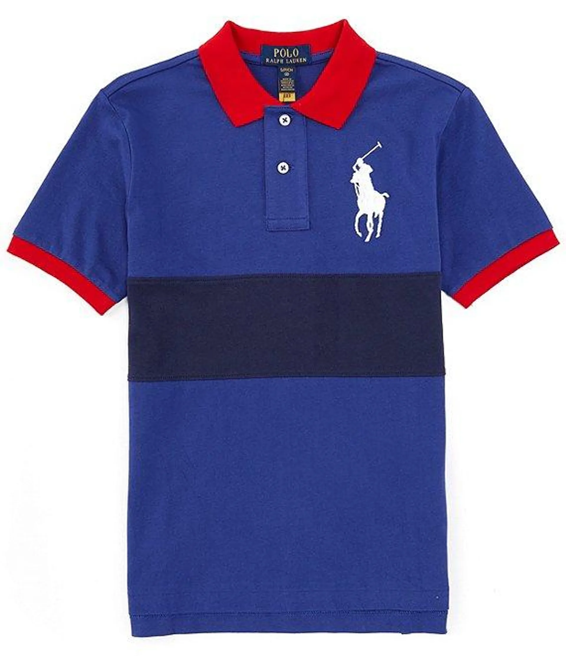 Big Boys 8-20 Short Sleeve Big Pony Colorblock Heavyweight Jersey Polo Shirt