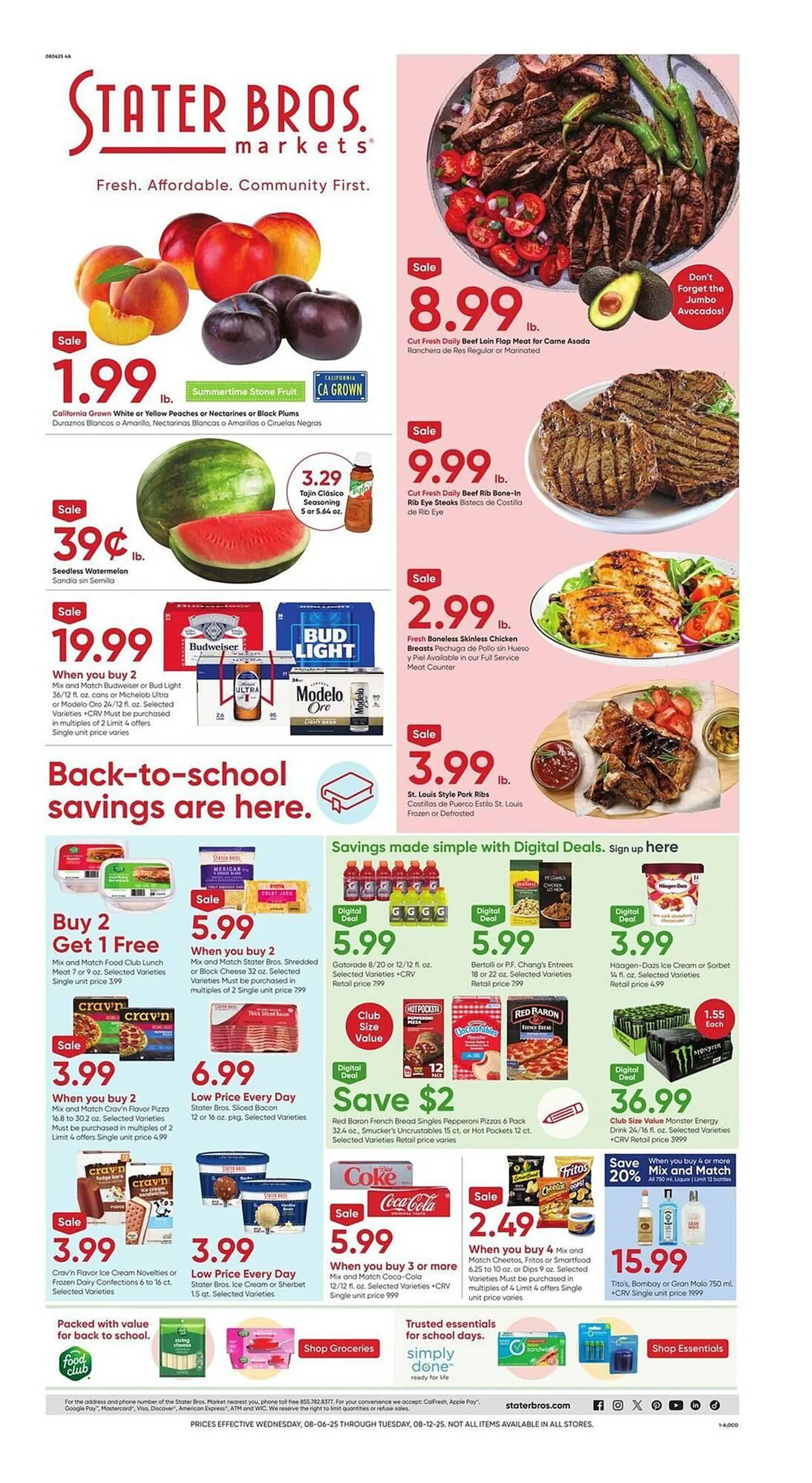 Weekly ad Stater Bros Weekly Ad from August 6 to August 12 2025 - Page 1