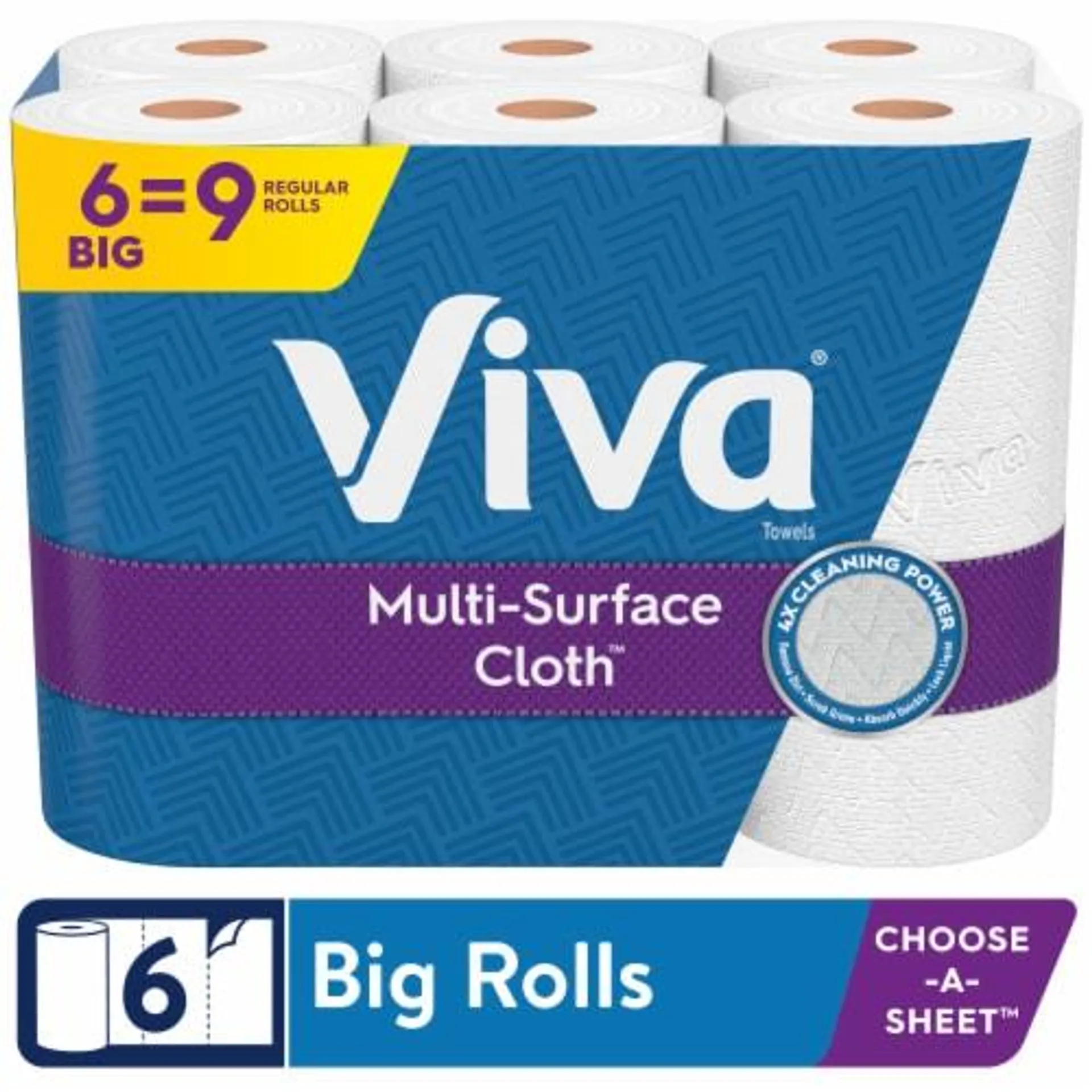 Viva Multi-Surface Cloth Choose-A-Sheet Paper Towels Single Rolls