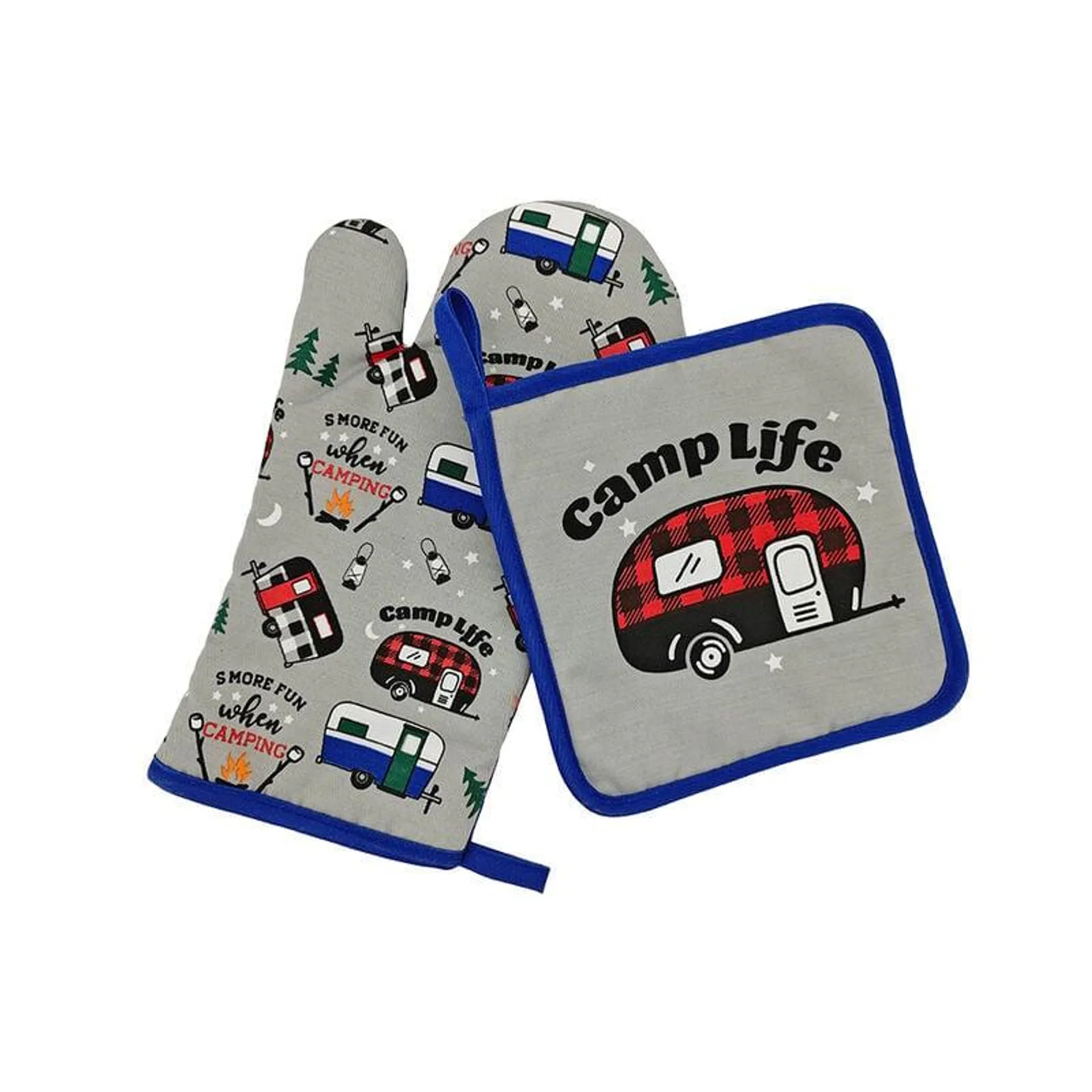 Cozyway Camp Life Oven Mitt and Pot Holder Set