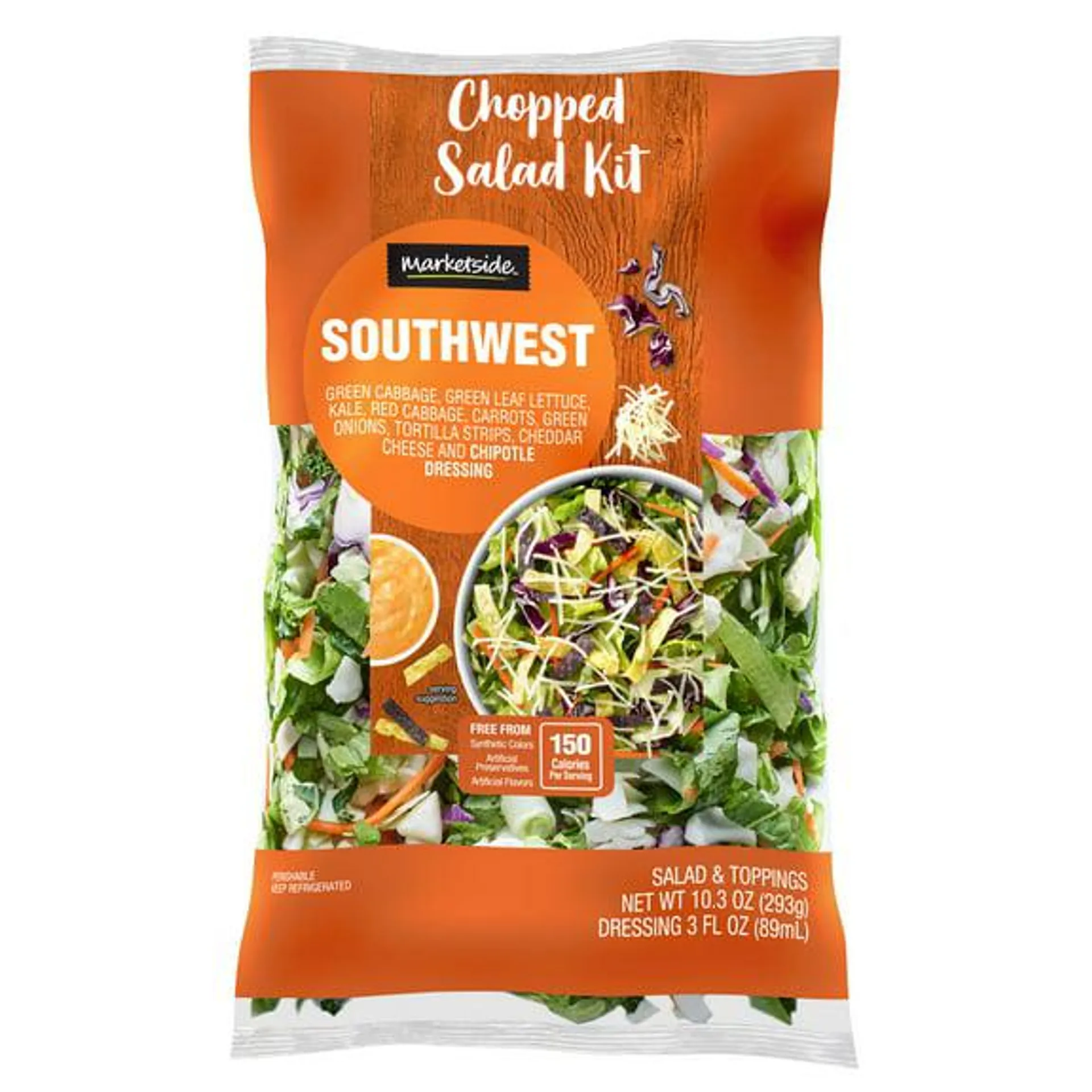 Marketside Southwest Chopped Salad Kit, 10.3 oz Bag, Fresh