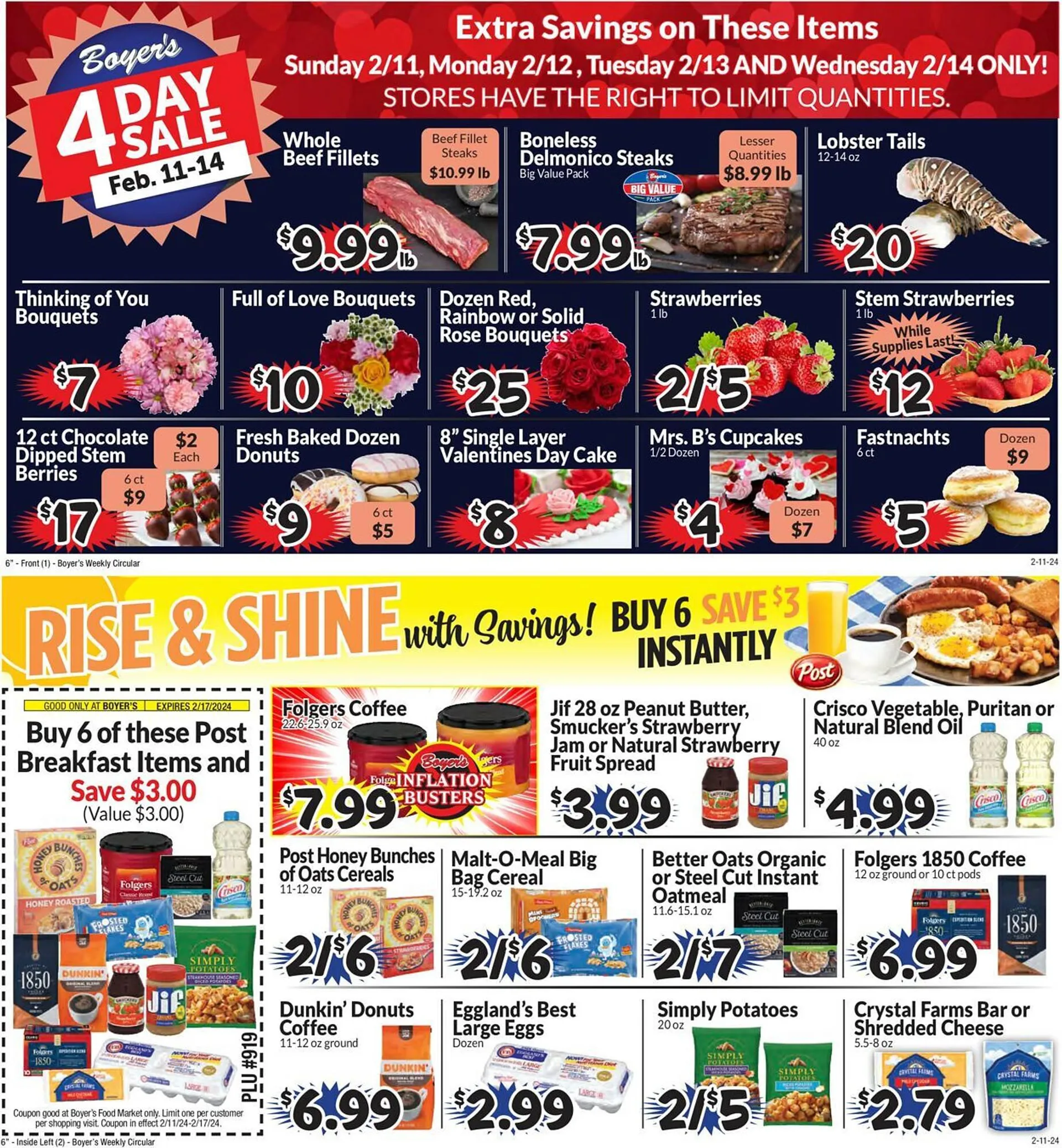 Weekly ad Boyer's Food Markets Weekly Ad from February 11 to February 17 2024 - Page 1