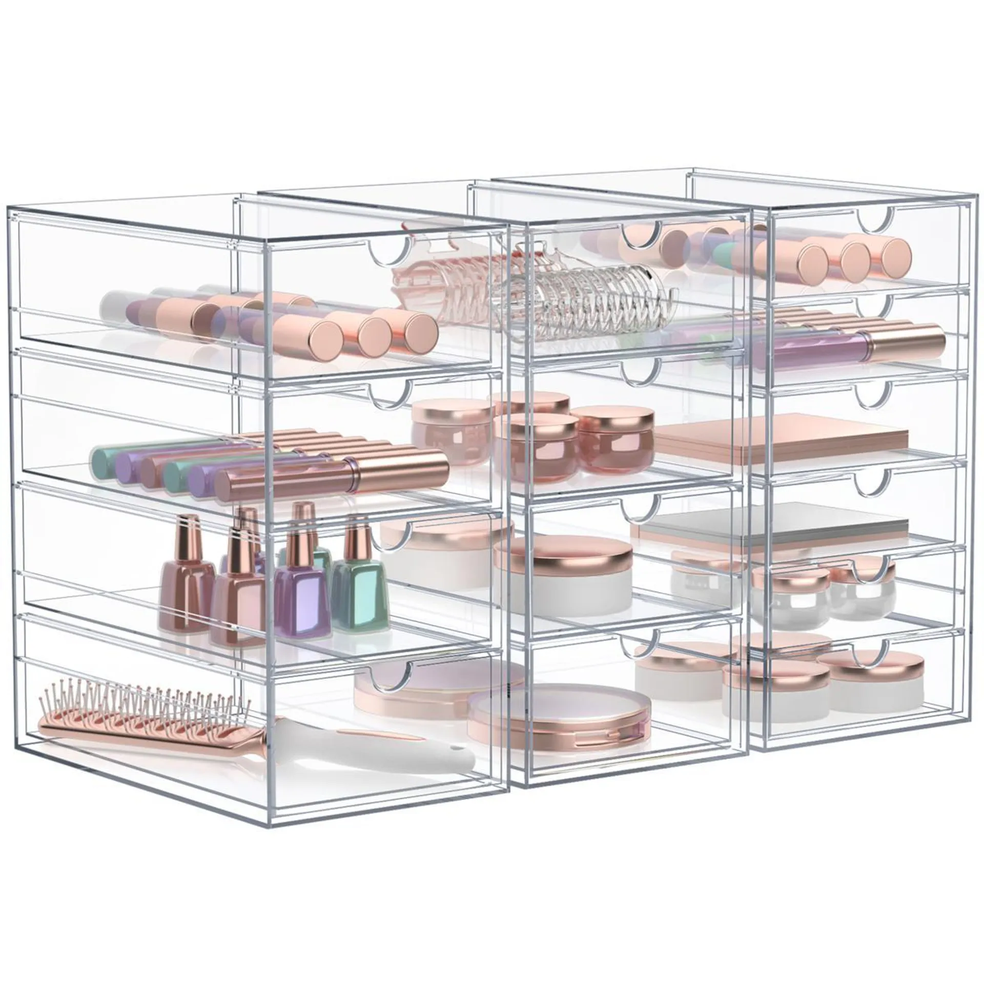 Sorbus 3-pk Makeup Organizer With 14 Drawers