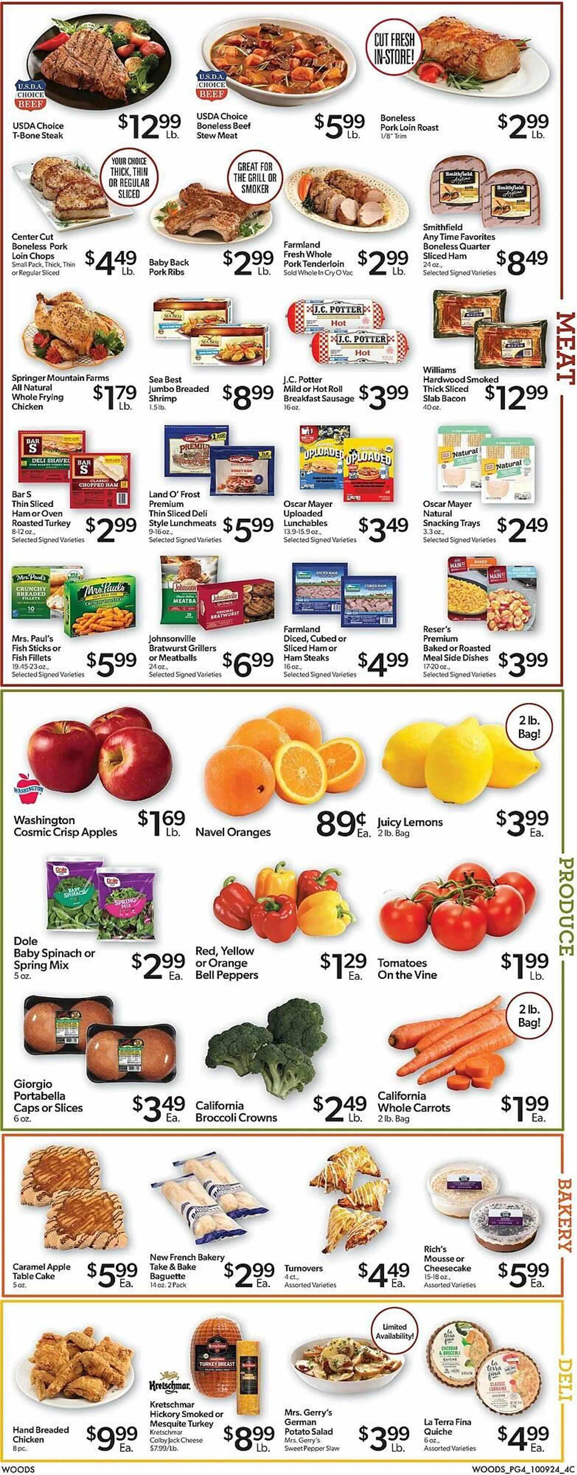 Weekly ad Woods Supermarket Weekly Ad from October 9 to October 15 2024 - Page 4