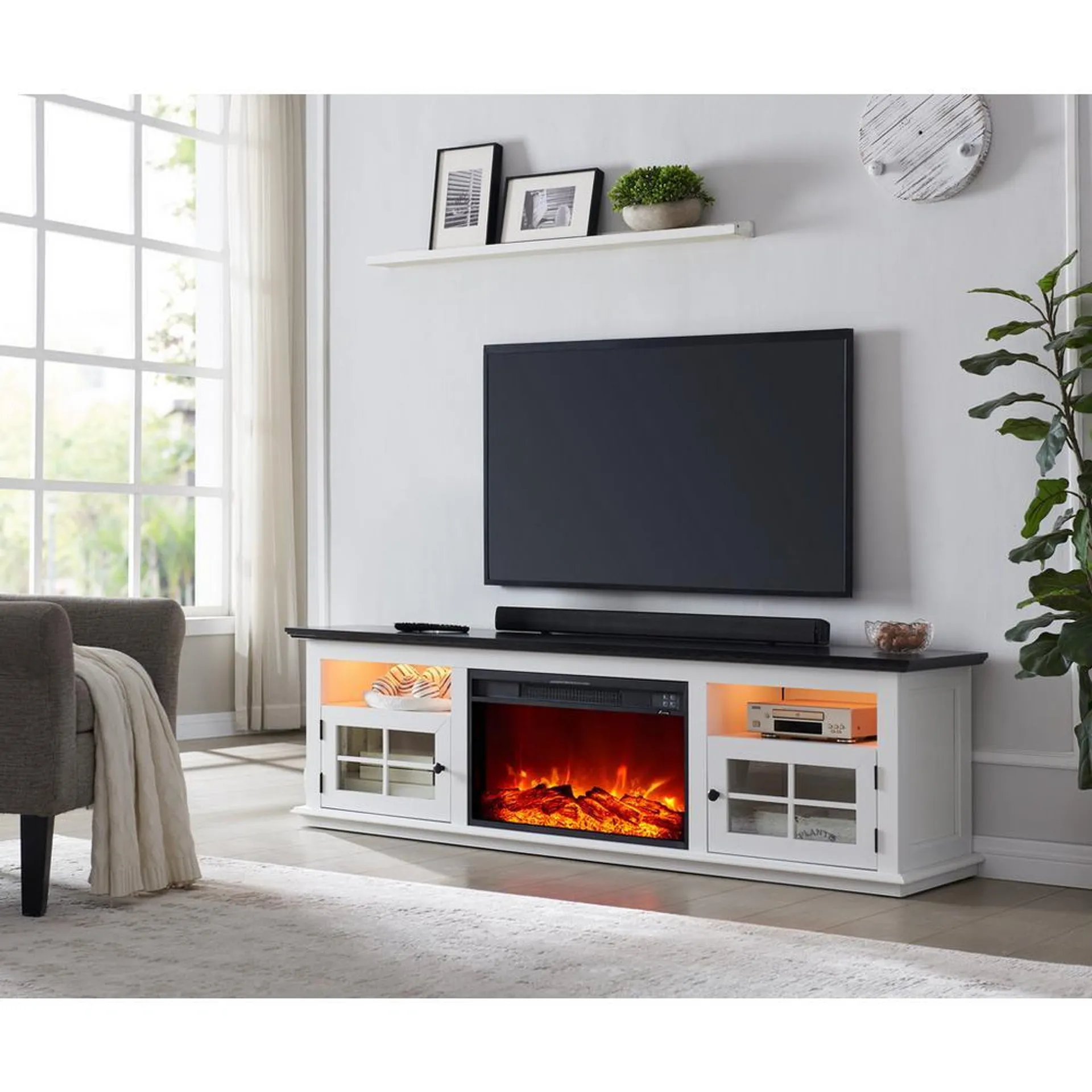 Richmond Unfold 72" TV Stand with Fireplace