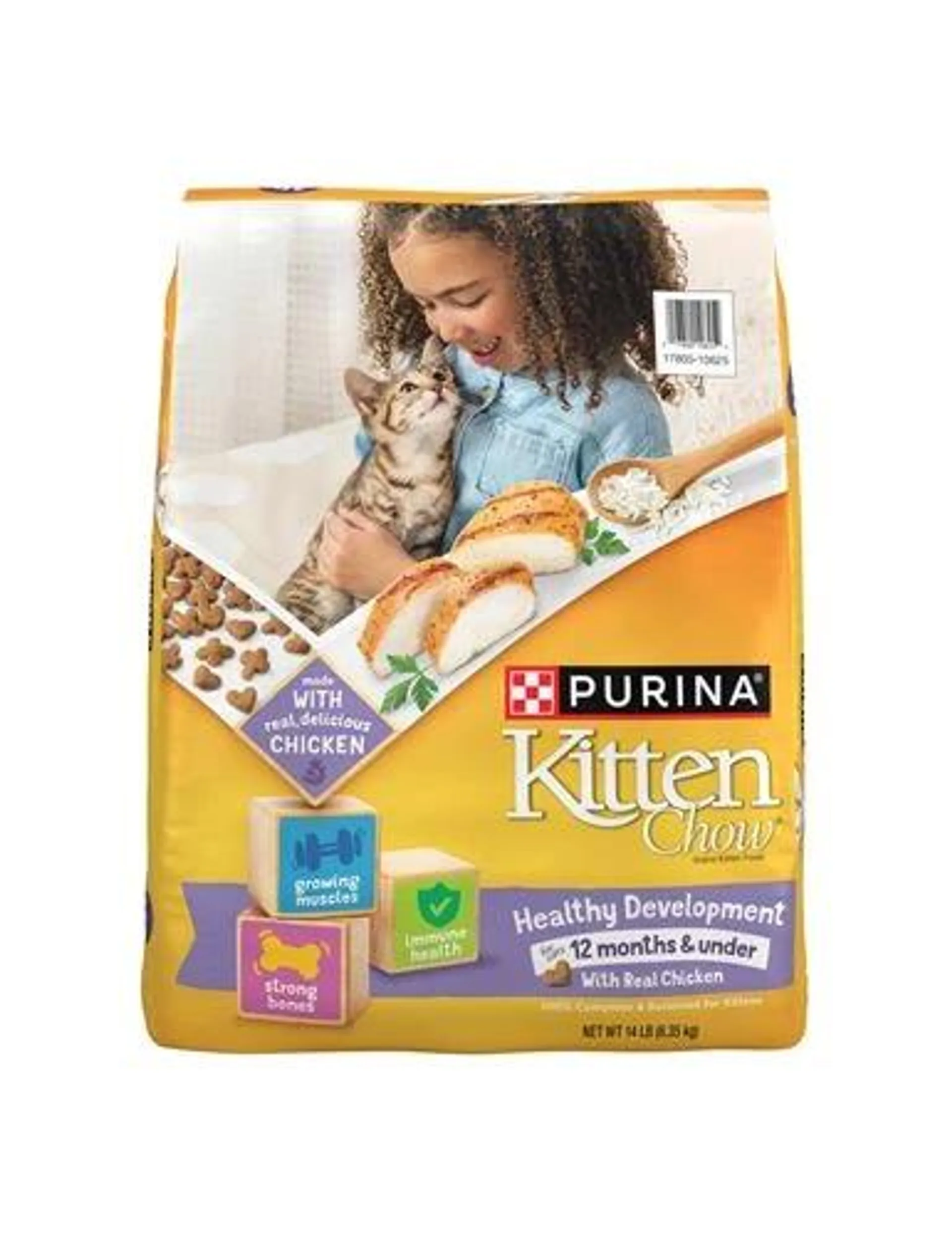 Purina Kitten Chow Kitten Food Healthy Development with Real Chicken Dry Kitten Food - 14 Pound Bag