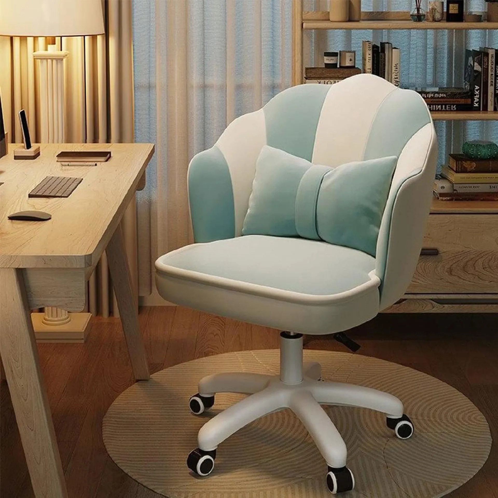 XUEGW Office Chair Cute Petal Desk Chair Modern Fabric Home Butterfly Chairs Height Adjustable Chair Makeup Chairs Computer Cha