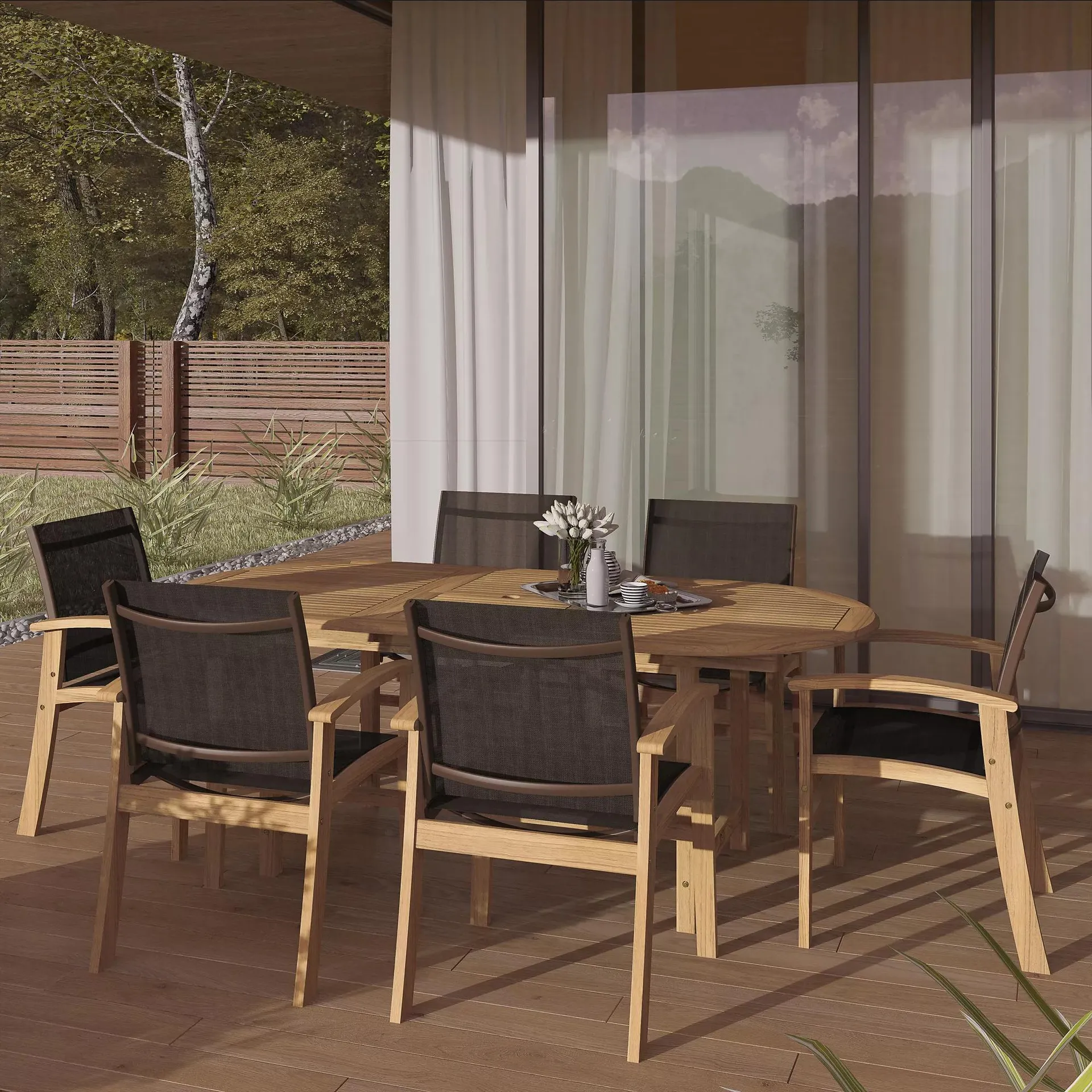 Amazonia Lexington 7-Pc. Teak Outdoor Patio Dining Set