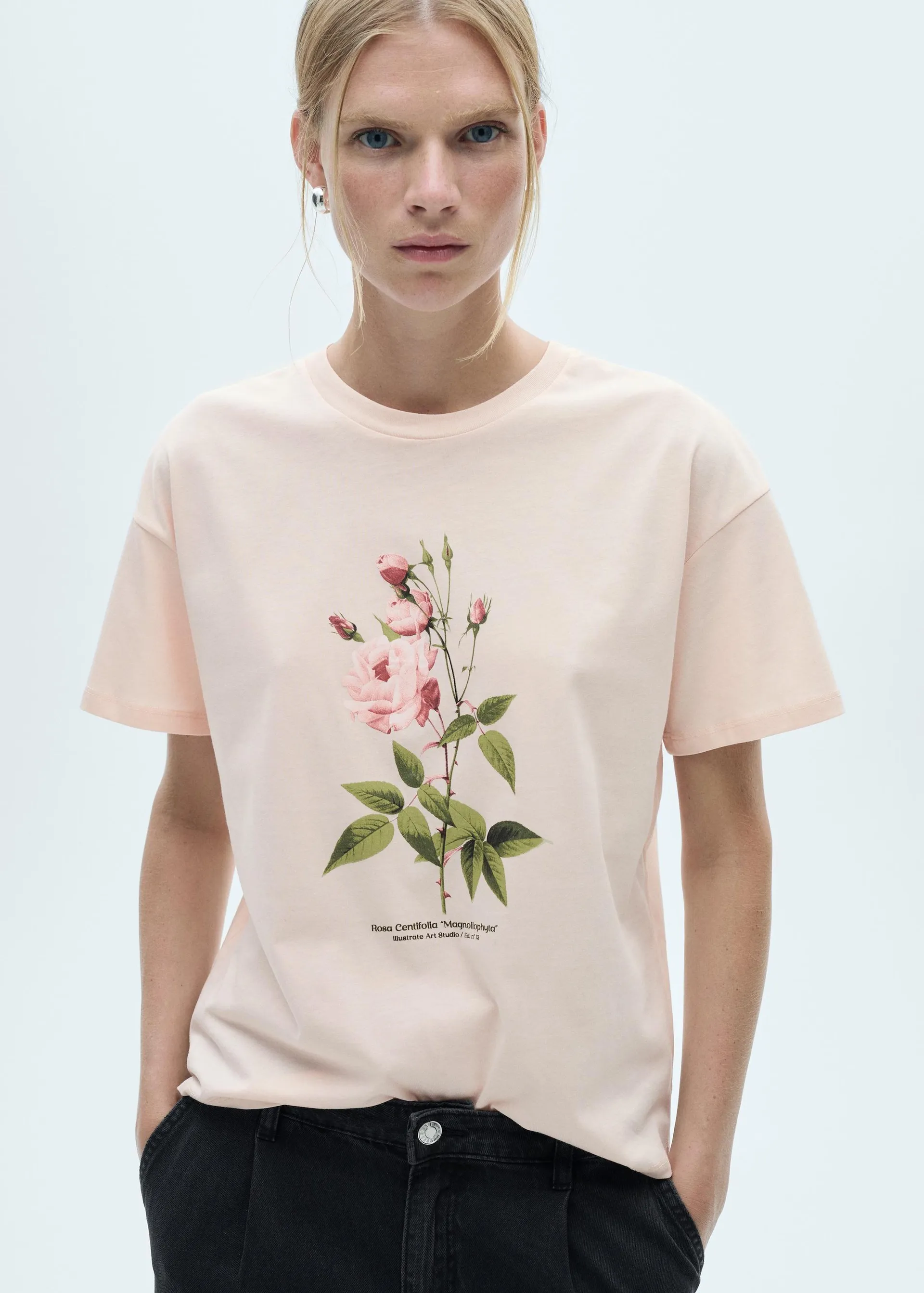 Floral-print cotton t-shirt