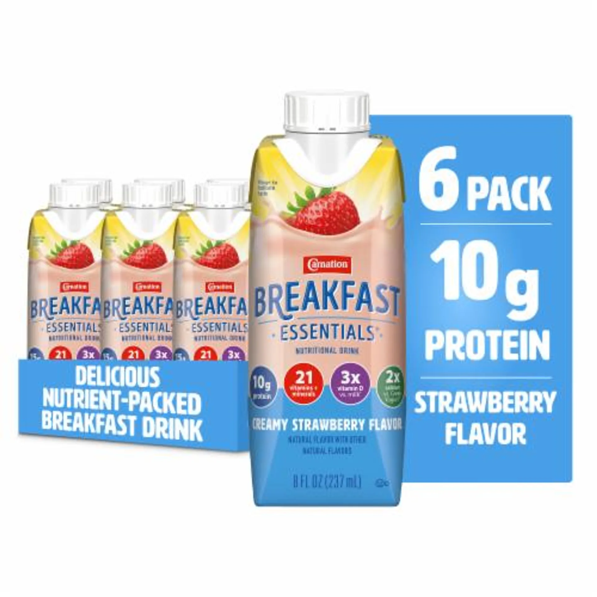 Carnation Breakfast Essentials Ready to Drink Strawberry Protein Shake Multipack