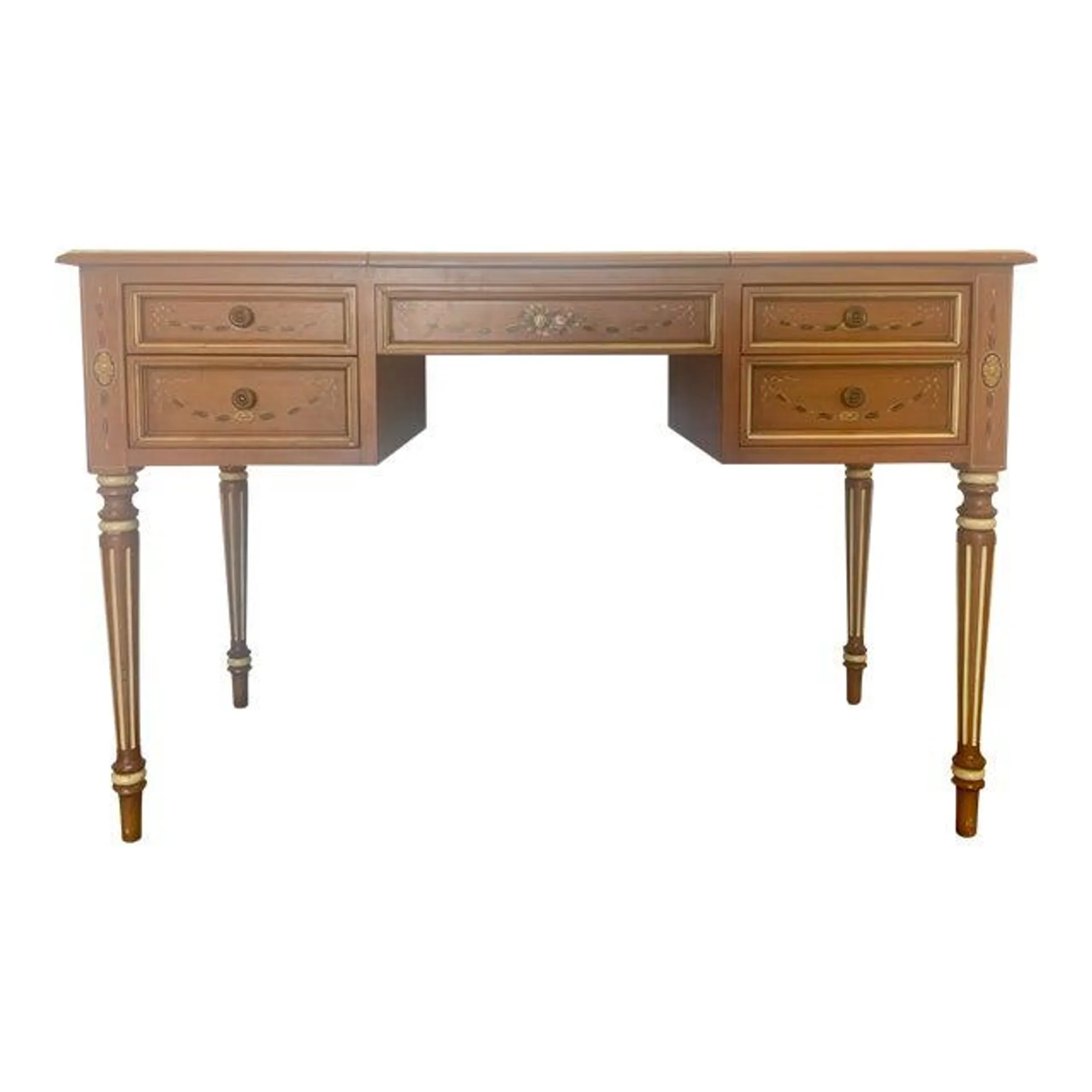 Julia Grey Maple Wood Vanity or Secretary Desk .