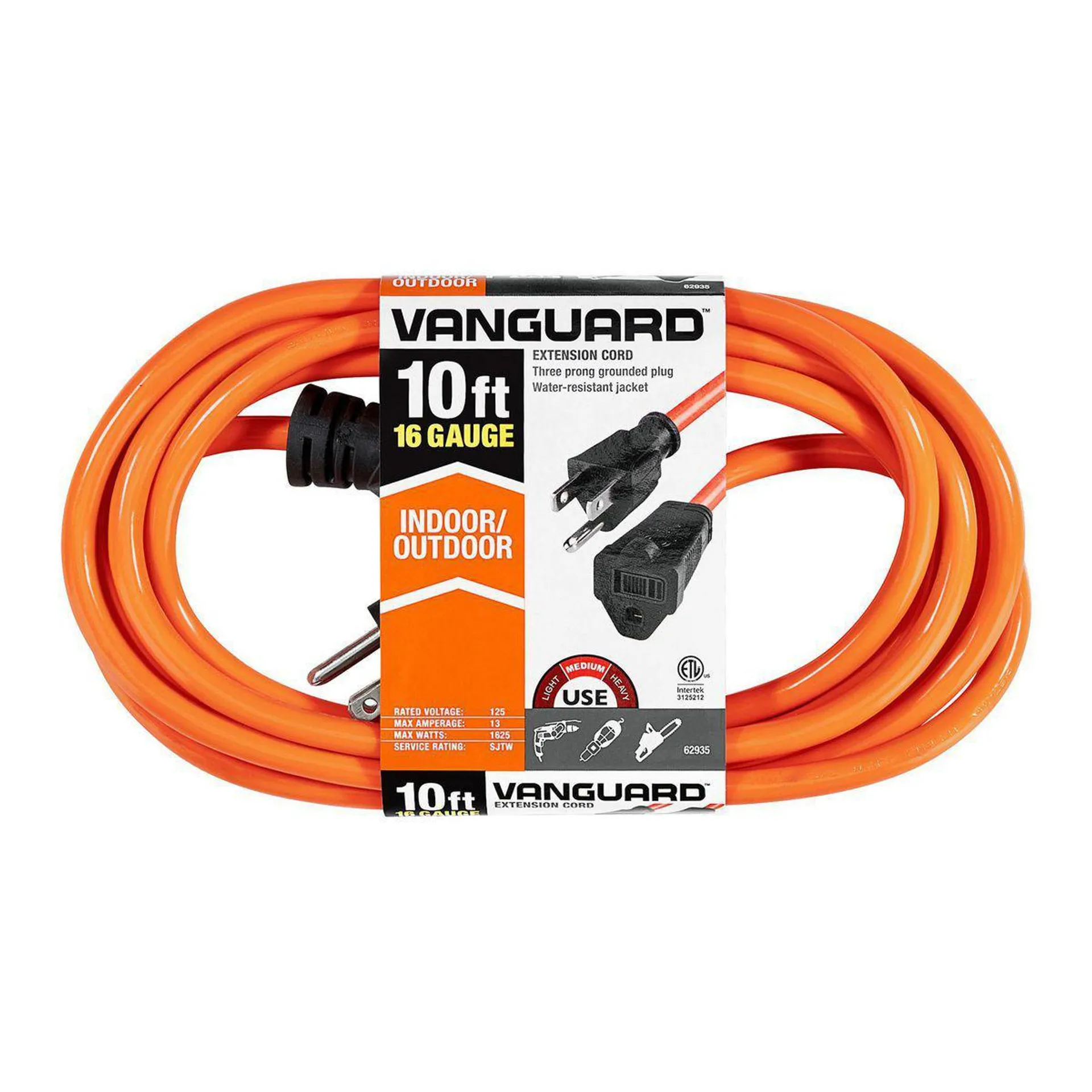 10 ft. x 16/3 Gauge Indoor/Outdoor Extension Cord, Orange