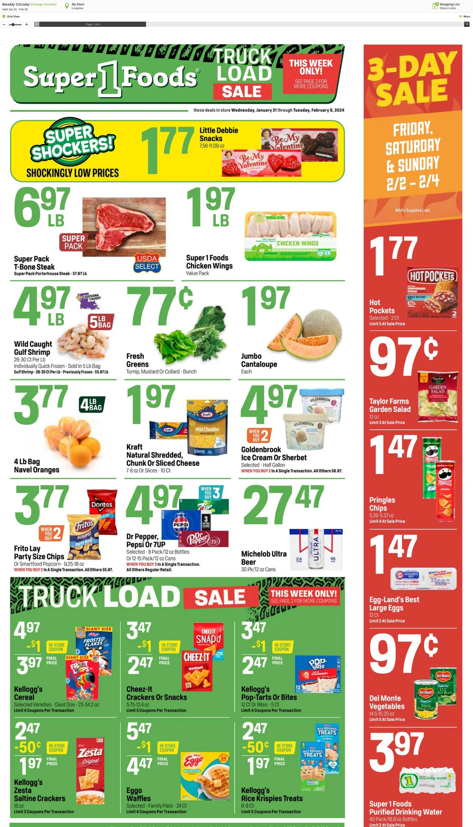 Weekly ad Super1Foods from January 31 to February 6 2024 - Page 