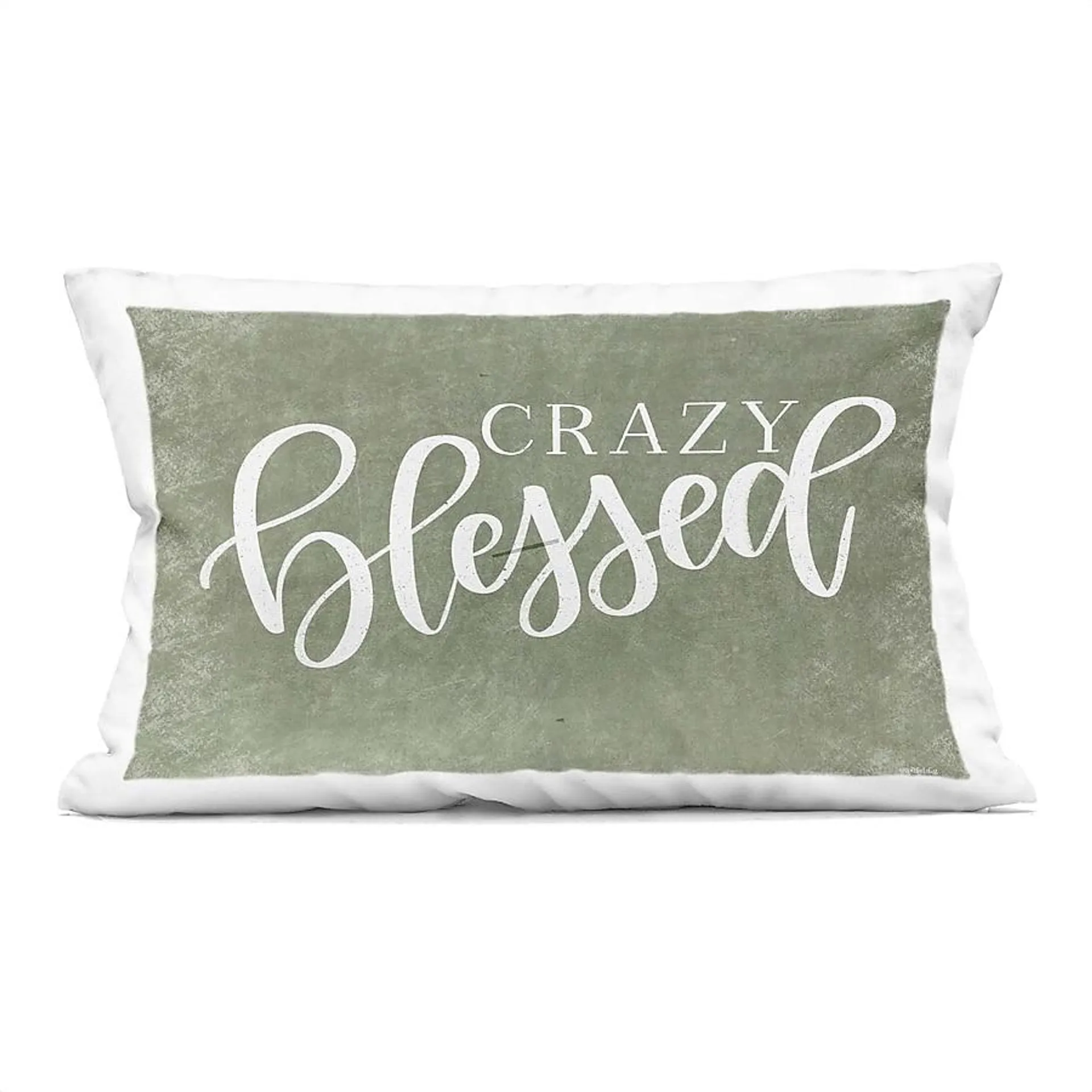 Stupell Industries Crazy Blessed on Green Decorative Printed Pillow Design by Imperfect Dust
