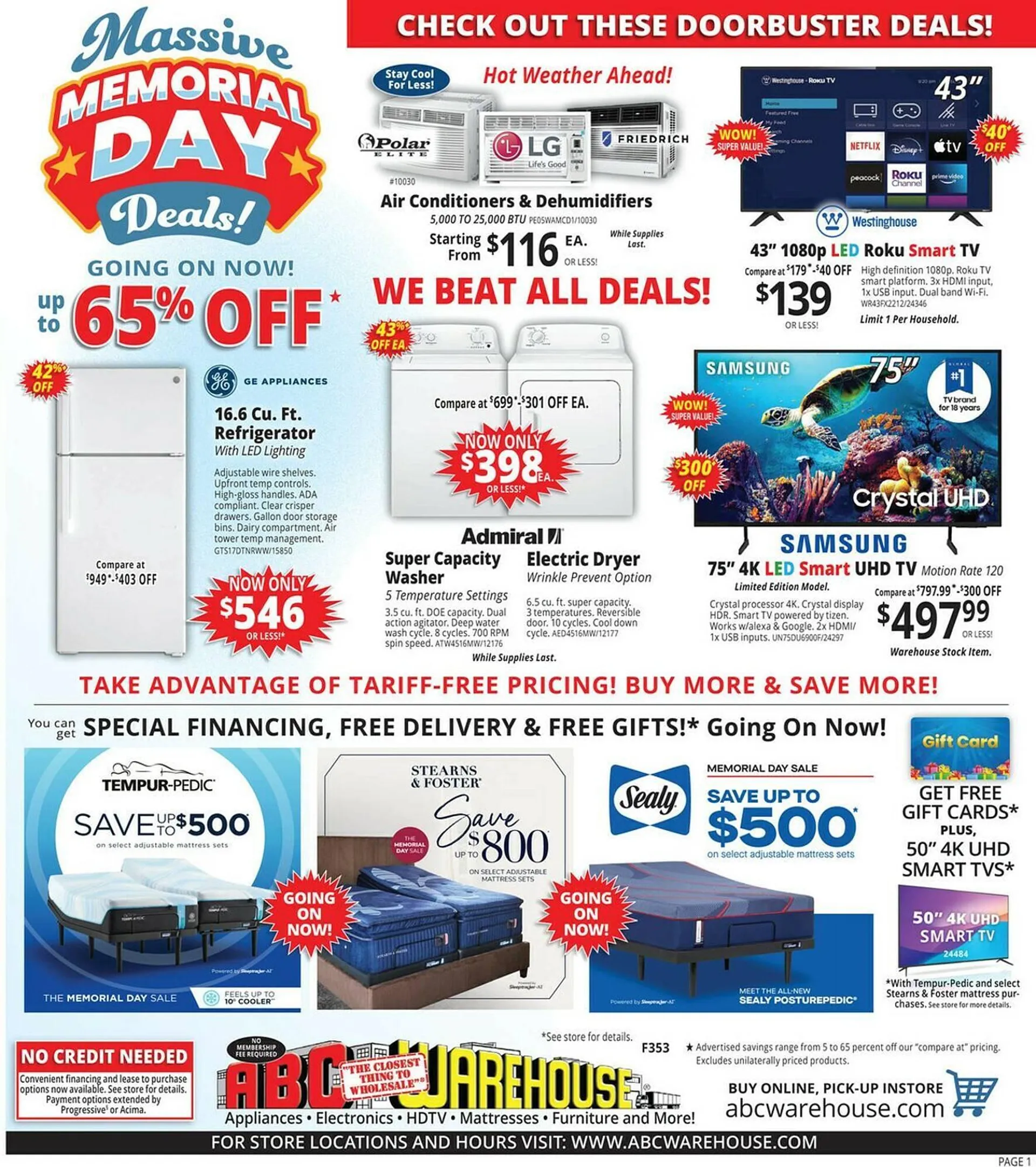 ABC Warehouse Weekly Ad - 1