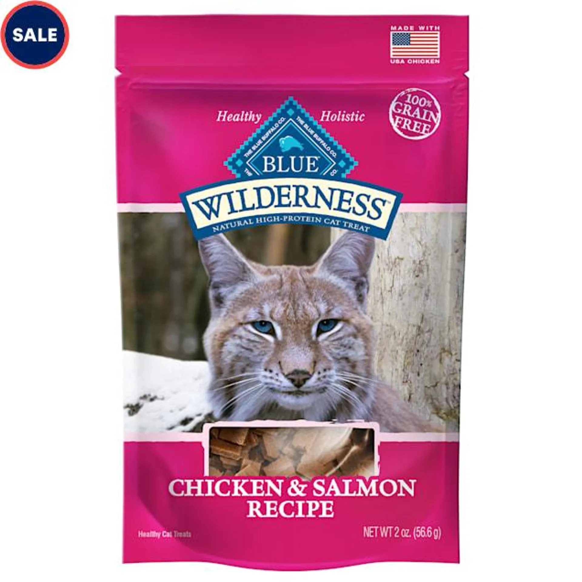 Blue Buffalo Blue Wilderness Chicken & Salmon Cat Treats, 2 oz.