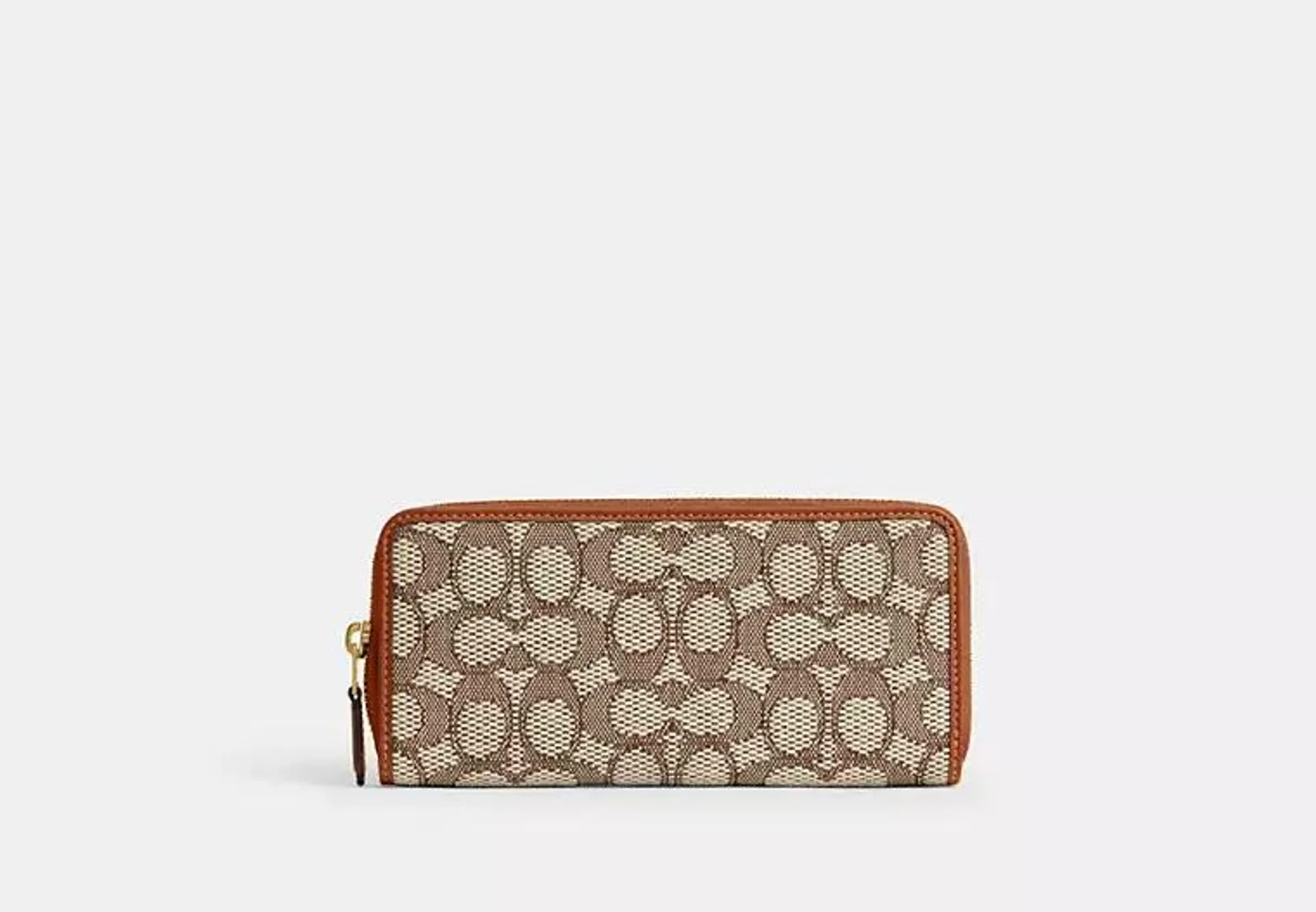 Essential Slim Accordion Zip Wallet In Signature Jacquard