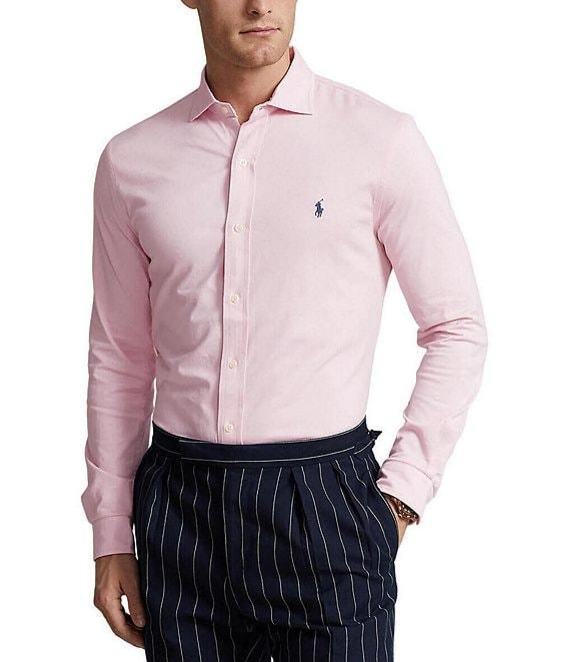 Jersey Long Sleeve Woven Shirt