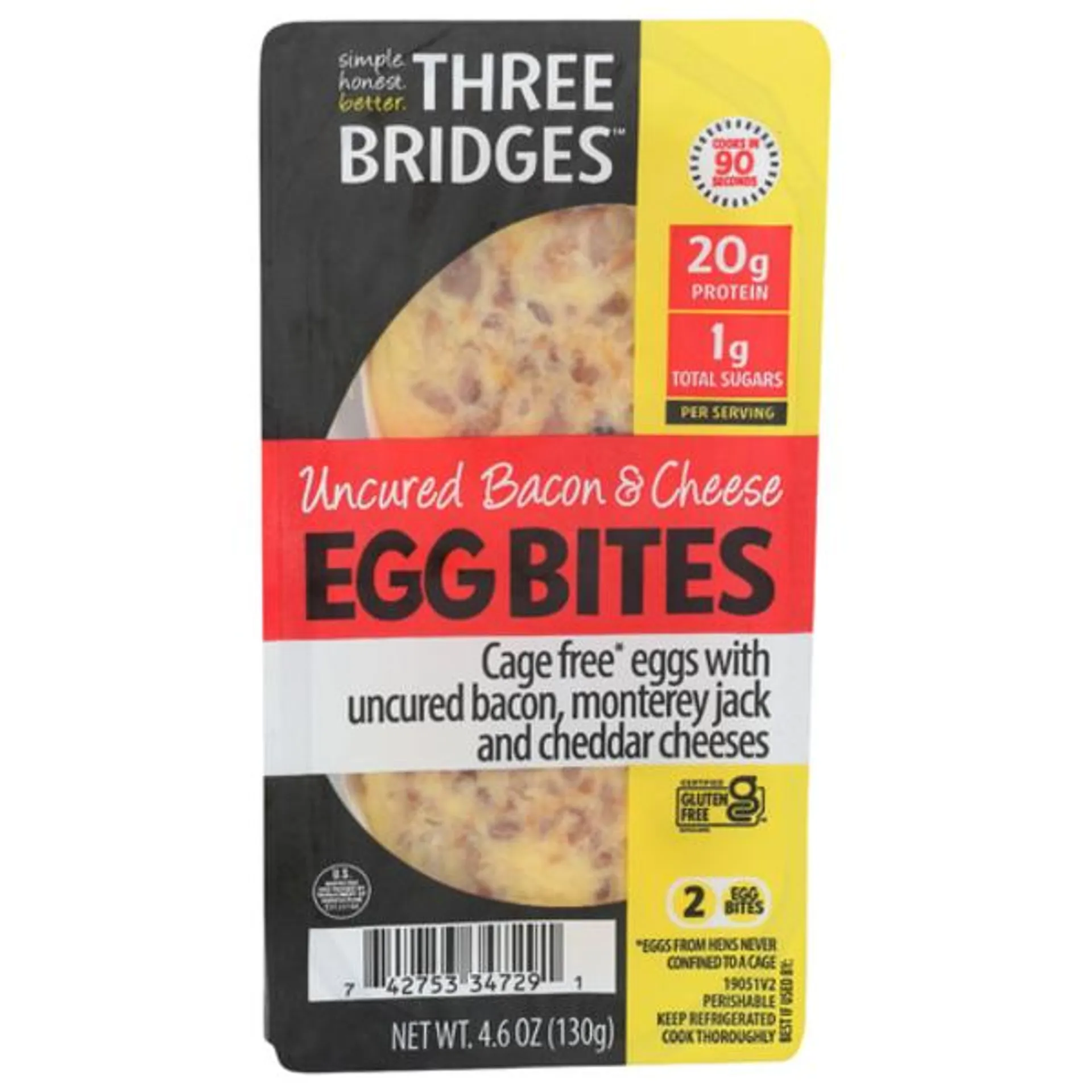 Three Bridges Cage Free Uncured Bacon & Cheese Egg Bites