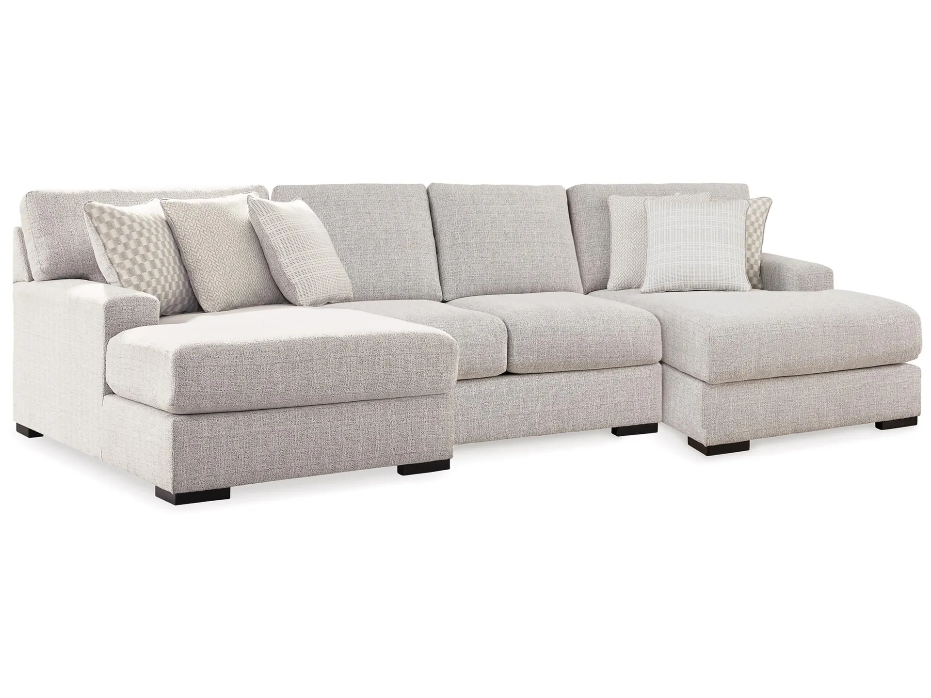 Larce 3-Piece Performance Fabric Sectional with Double Chaise