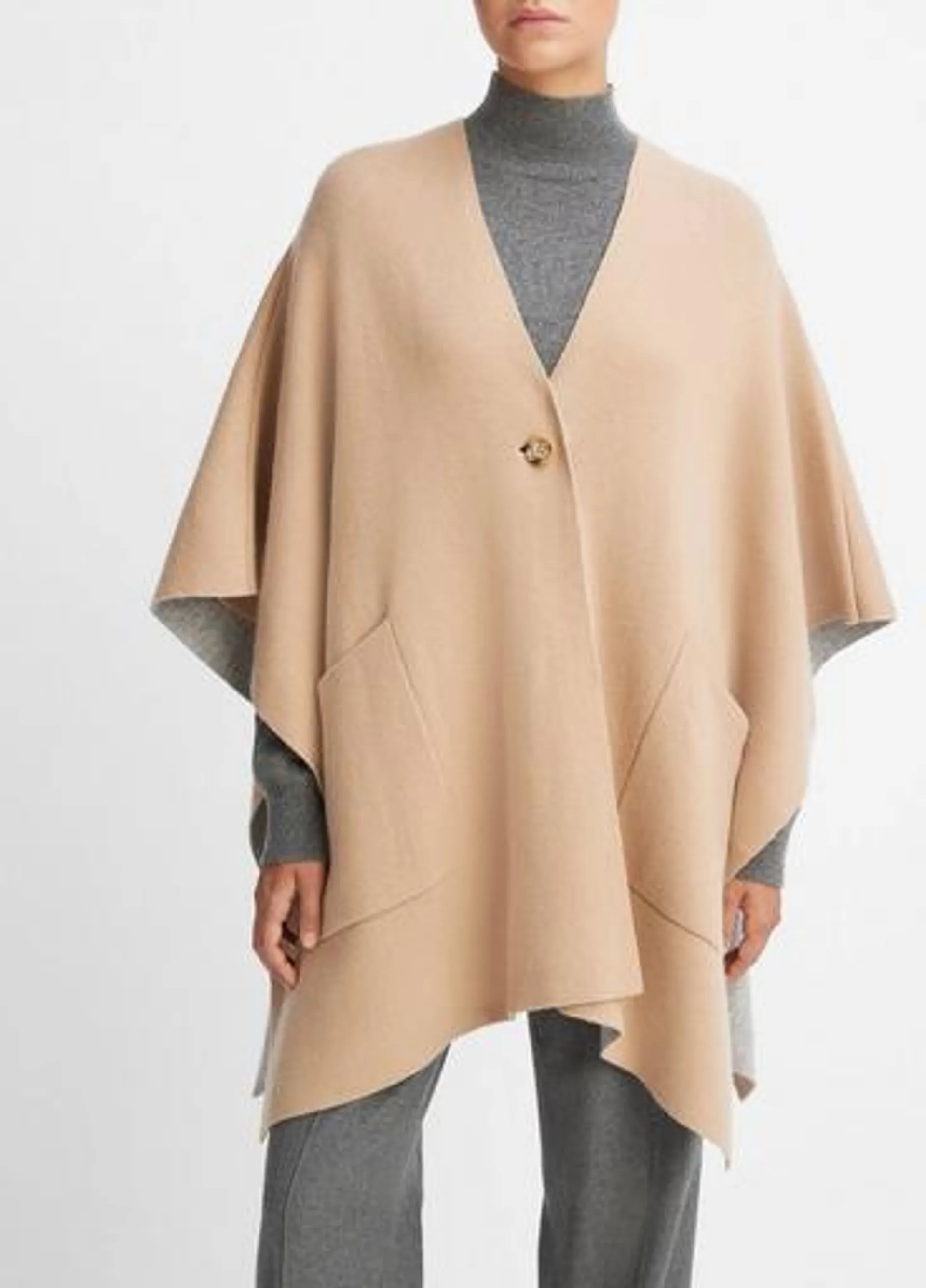 Wool and Cashmere Double-Face Cape