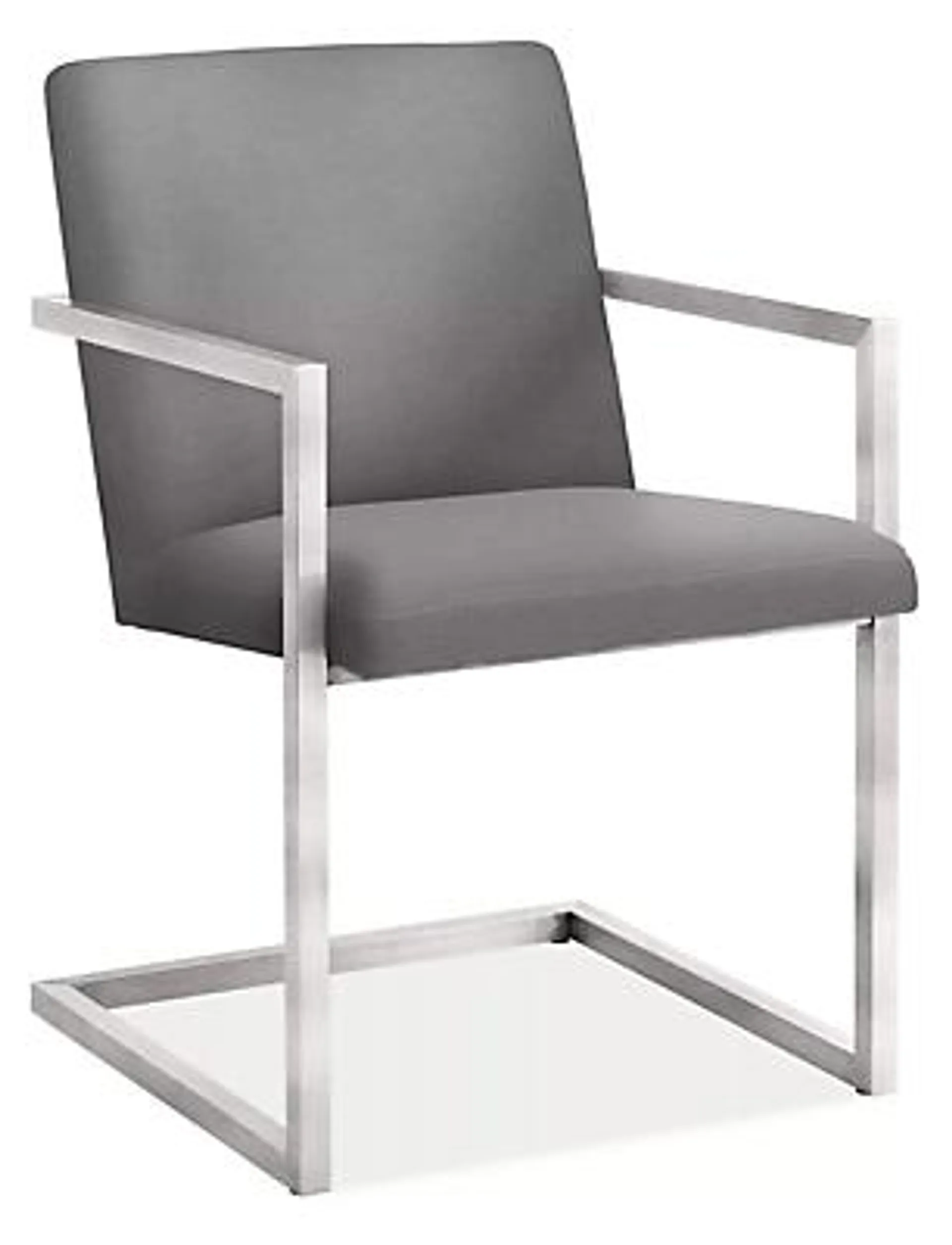 Finn Arm Chair in Sunbrella Canvas Slate with Stainless Steel