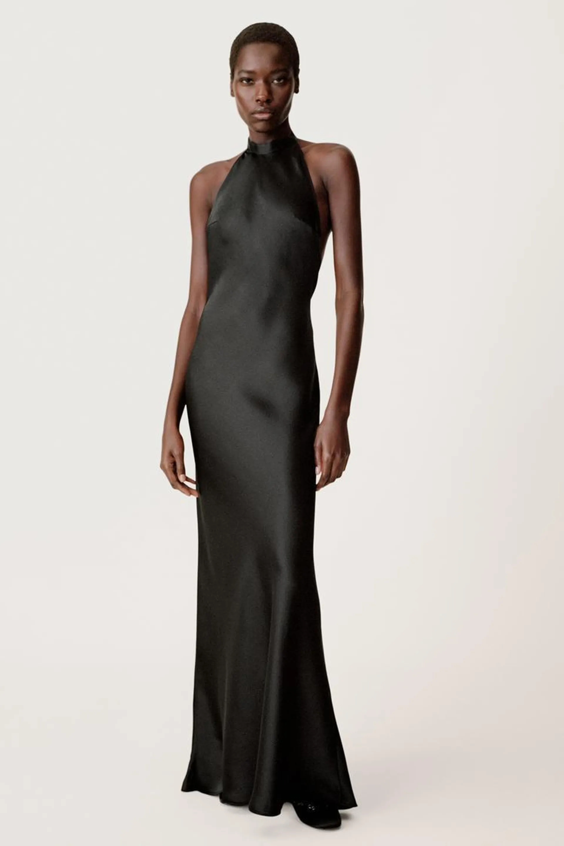 SATIN HALTER DRESS 50TH ANNIVERSARY