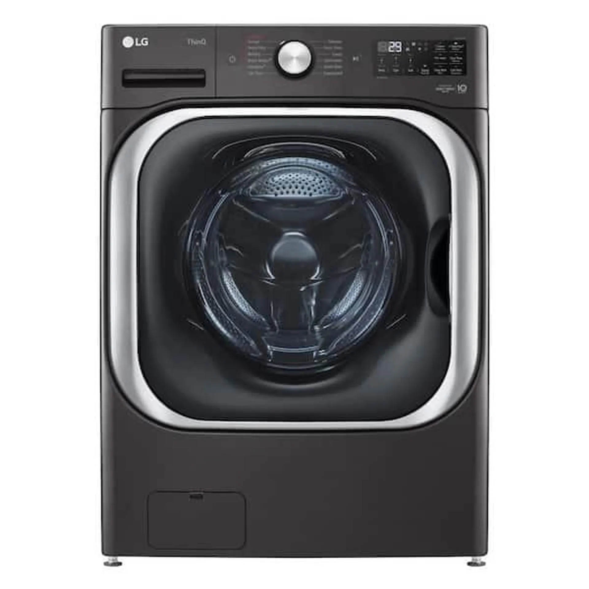 5.2 cu. Ft Stackable SMART Front Load Washer in Black Steel with Steam & Turbowash Technology