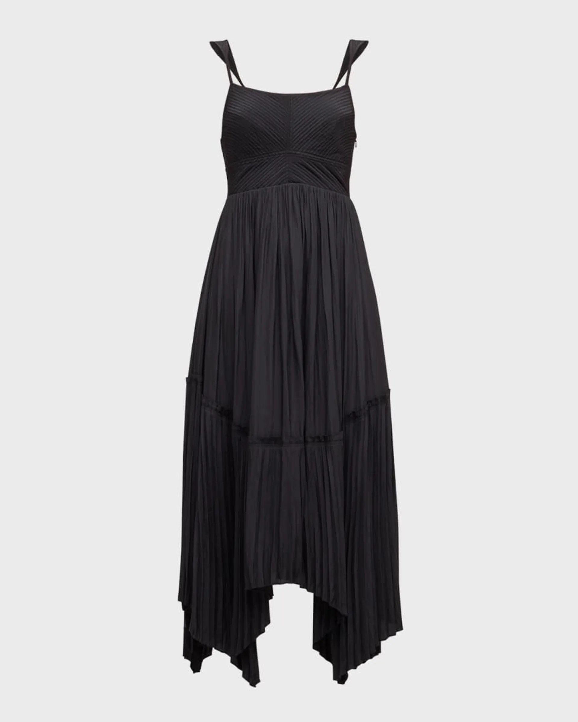 August Pleated Handkerchief Dress