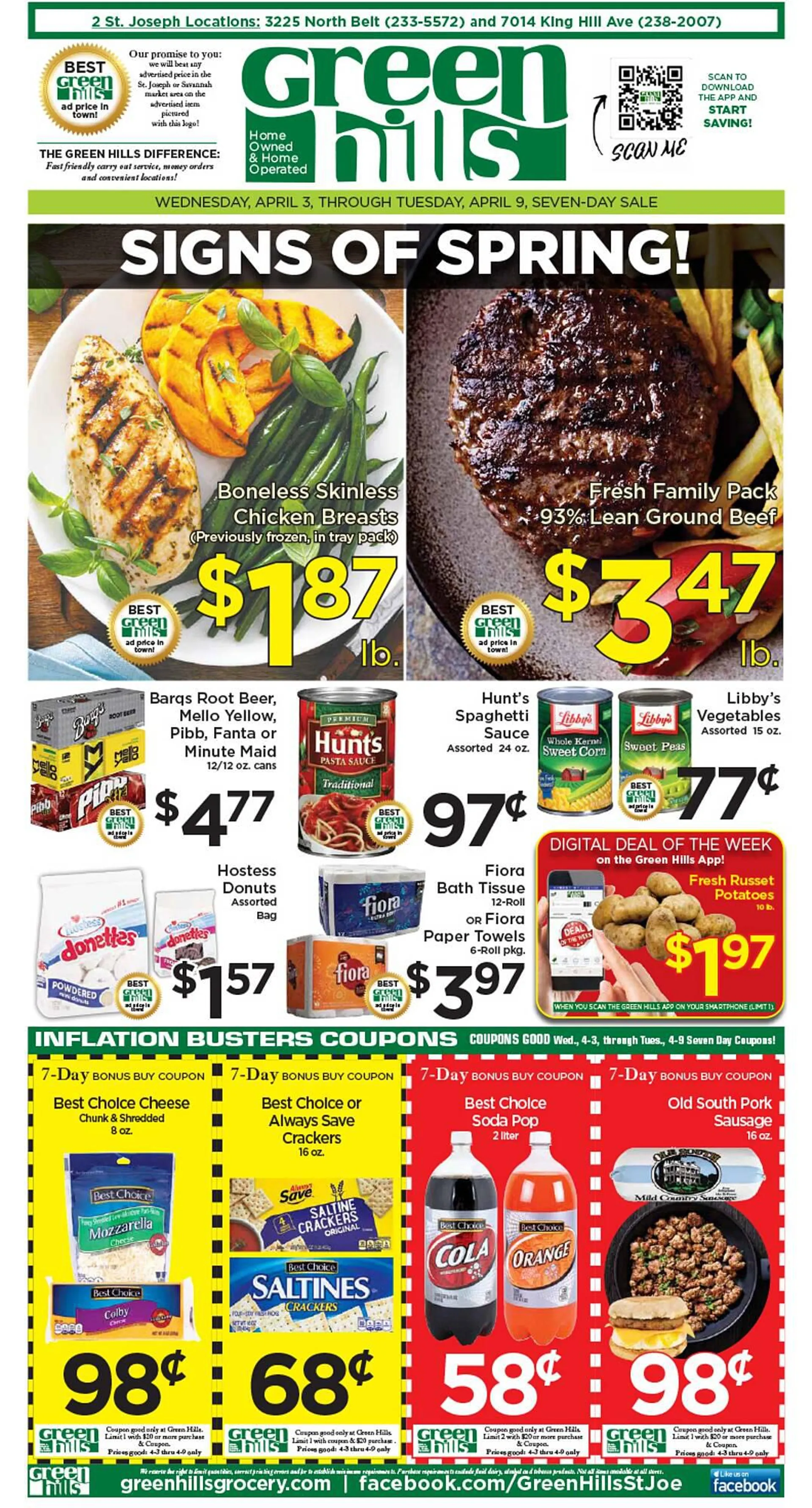 Weekly ad Green Hills Grocery ad from April 3 to April 9 2024 - Page 1