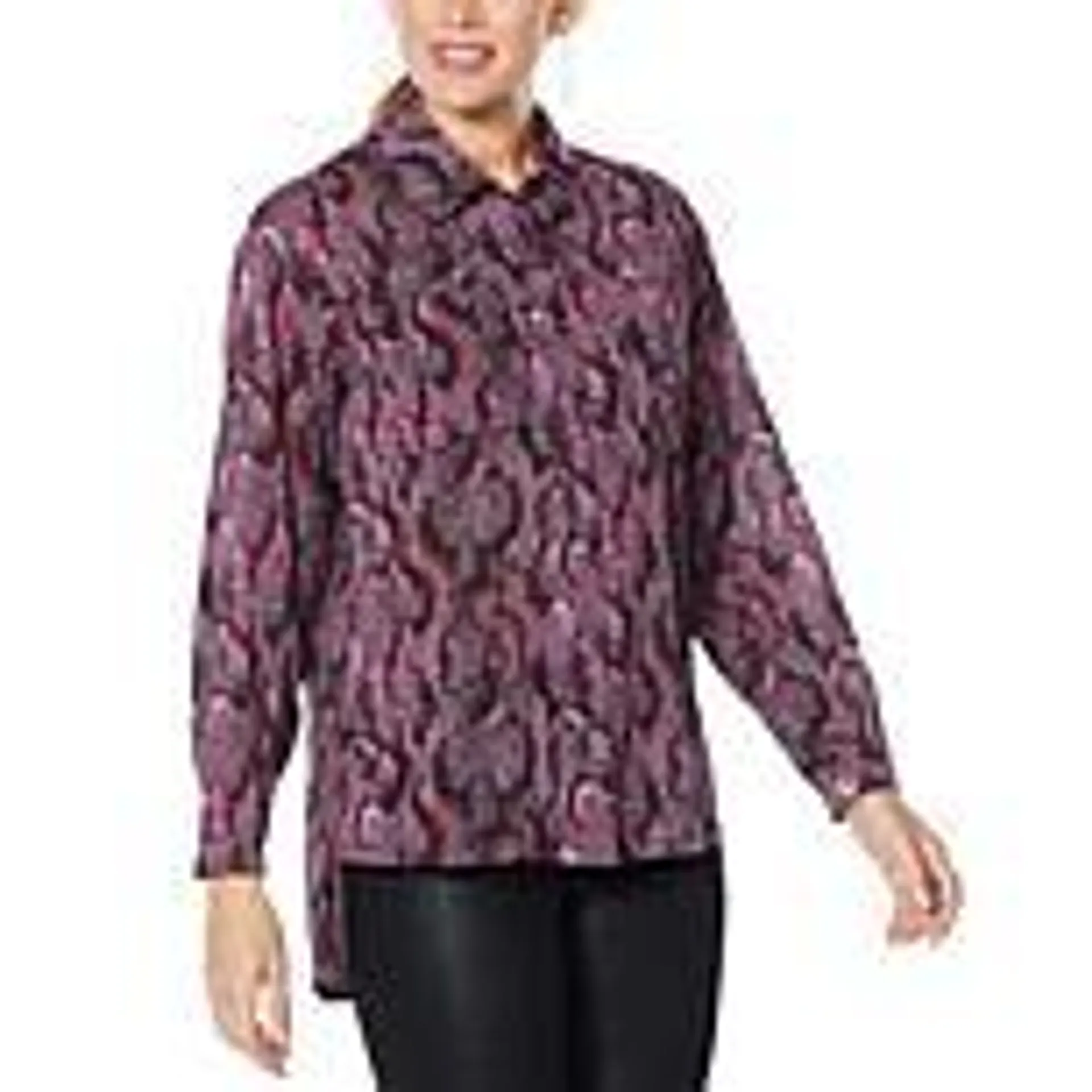 G by Giuliana Snake-Print Button-Front Shirt