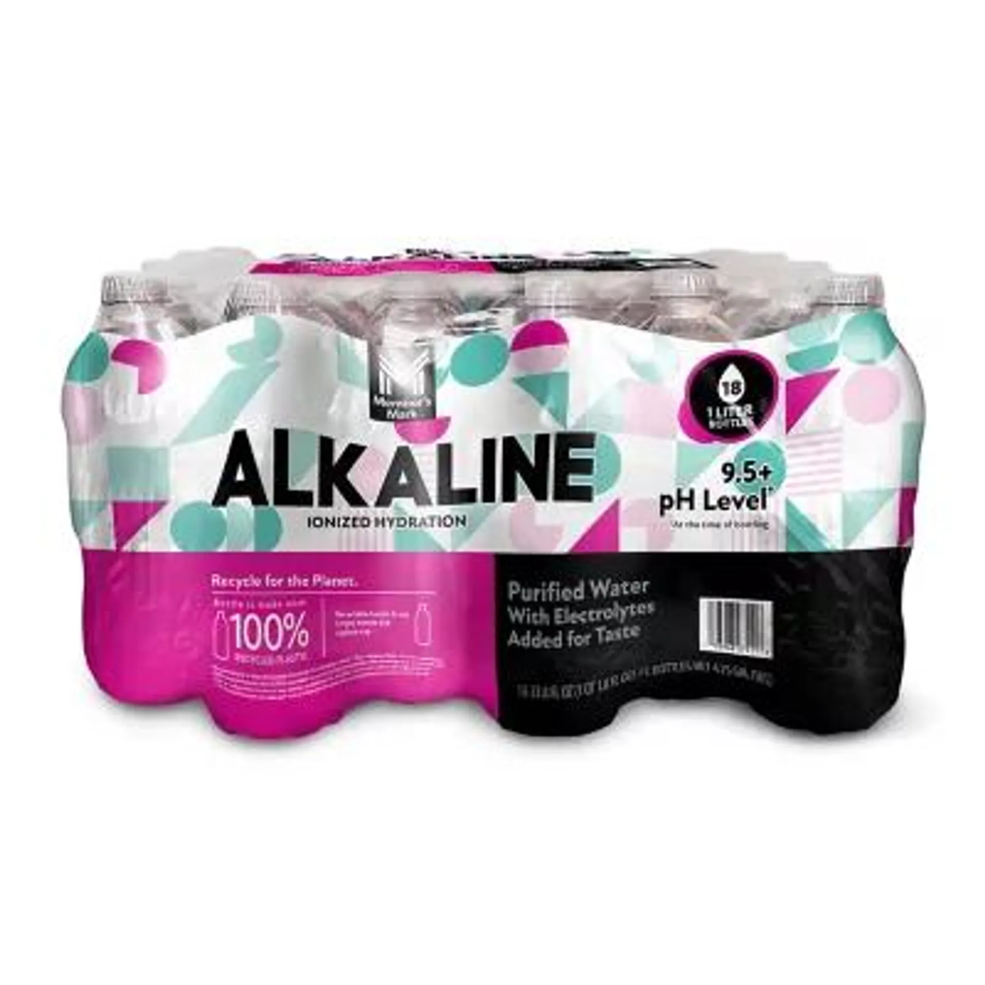 Member's Mark Plus+ Alkaline Bottled Water 1L., 18 pk.