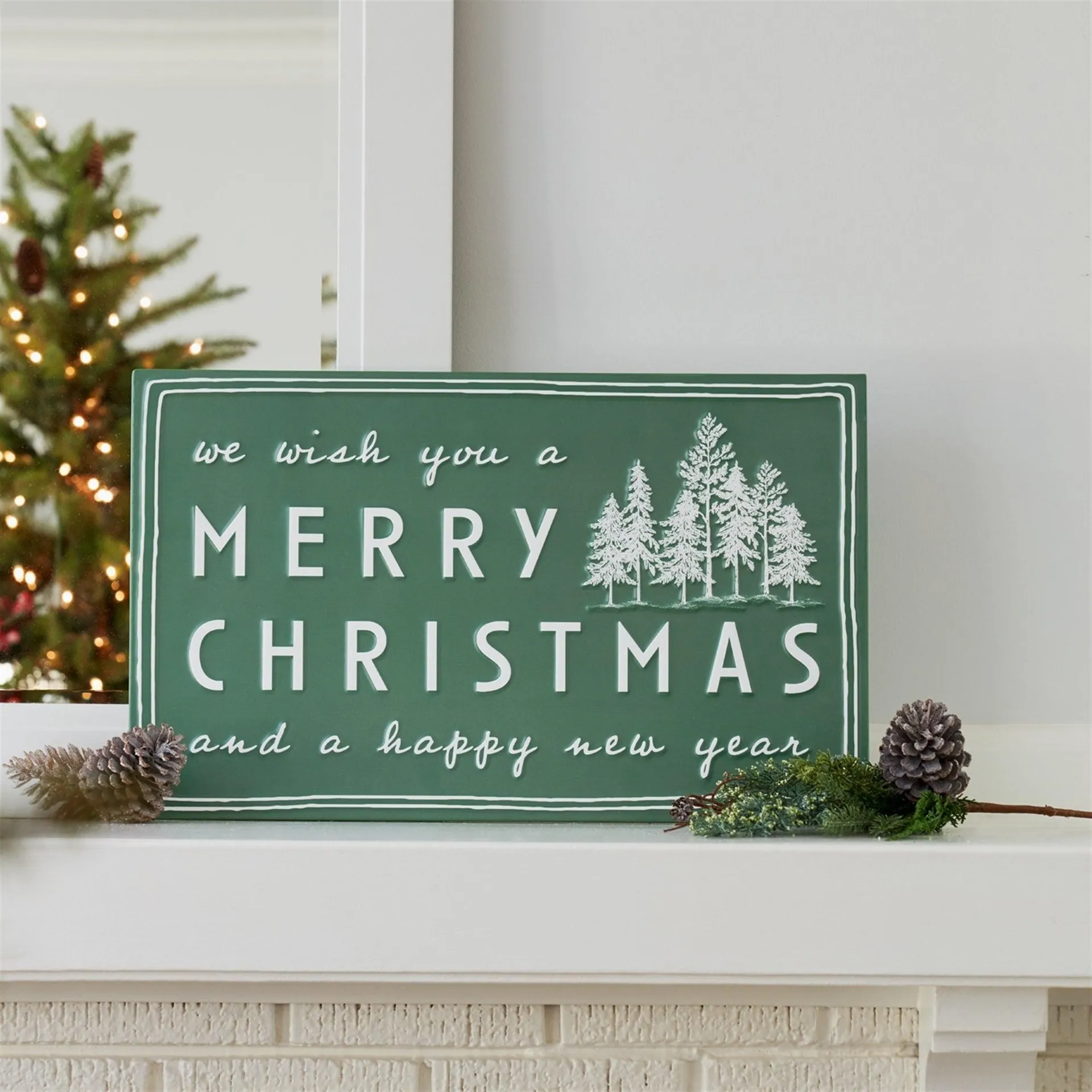 Rustic Metal Merry Christmas Sentiment Sign 24"