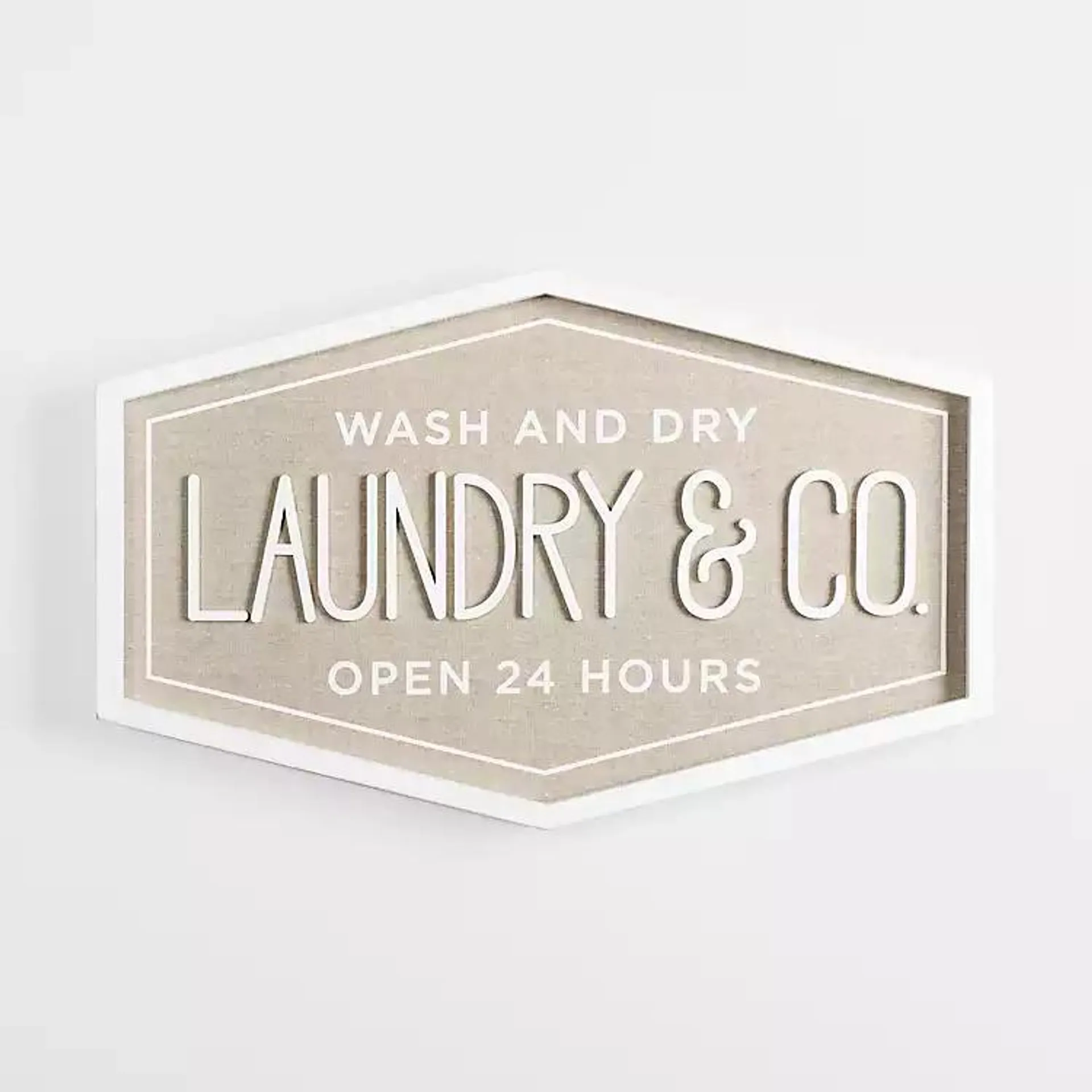 Laundry & Co. Hexagon Wood Plaque