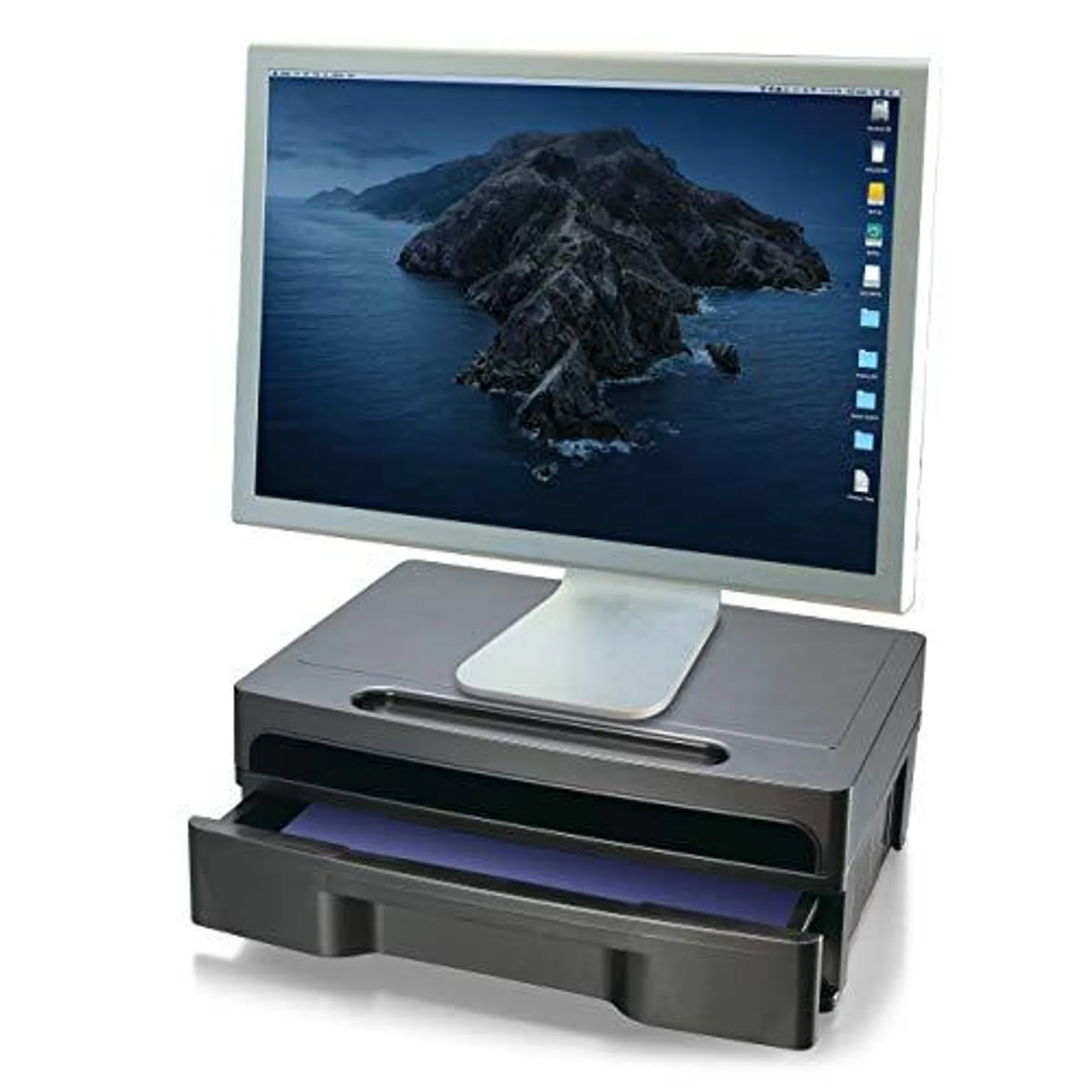 Officemate OIC Monitor Stand with Drawer, Black