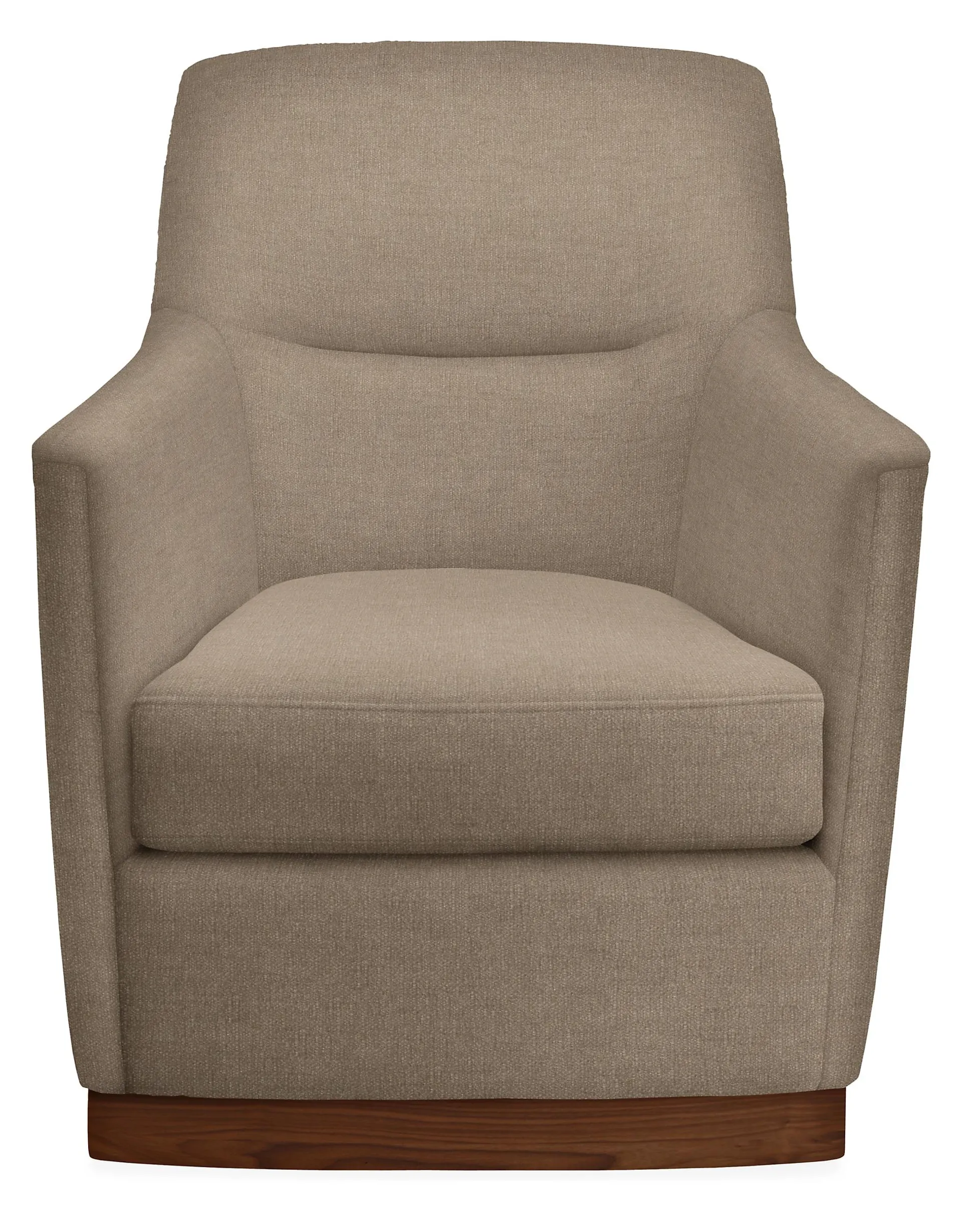 Markus Swivel Chair in Total Oatmeal with Walnut Base