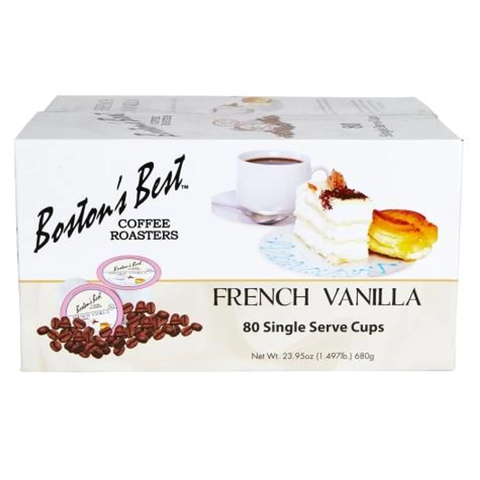 Boston's Best French Vanilla Flavored Gourmet Coffee Cups, 80 Count