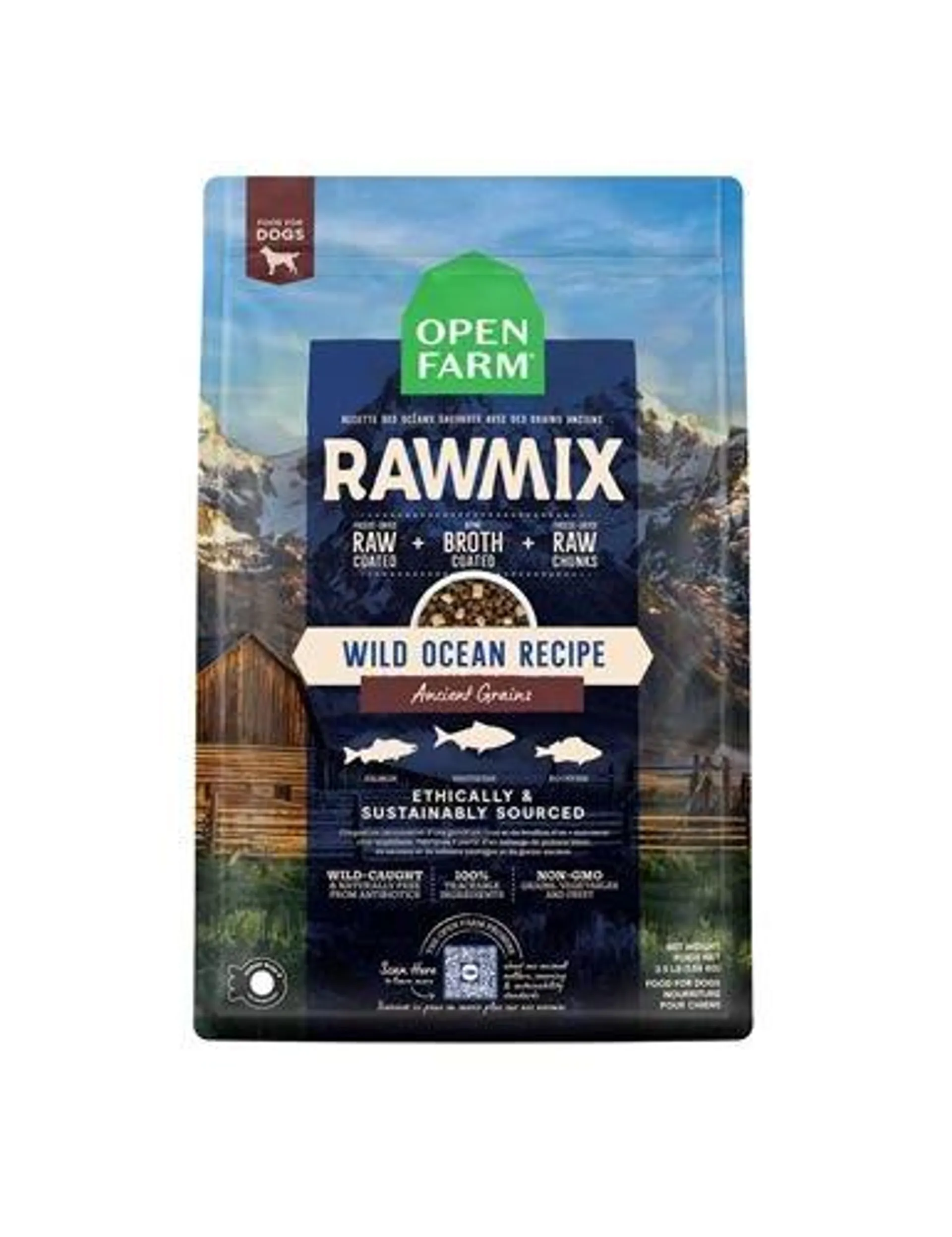 Open Farm RawMix Dog Food, Wild Ocean Recipe Ancient Grains, 20 Pounds