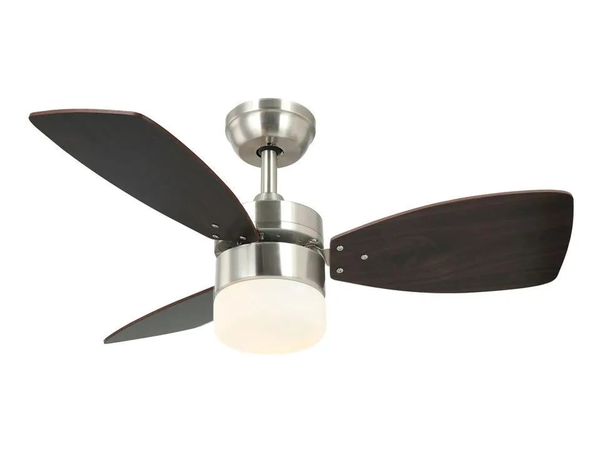 36 in. 6 Speed Ceiling Fan with Dual-Finish Wood Blades and White Glass Lampshade