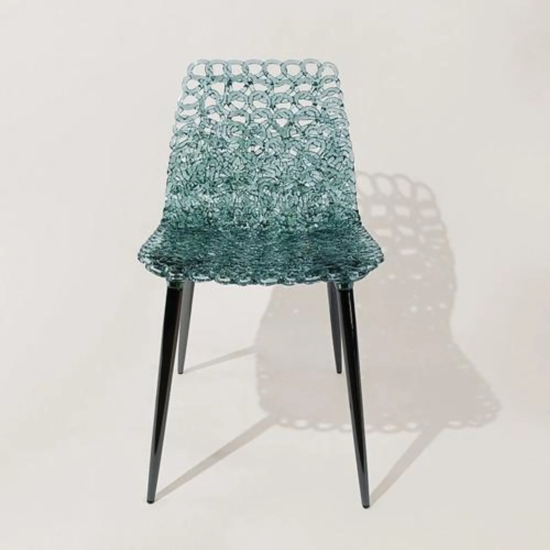 Ocean Blue Weave Dining Chair