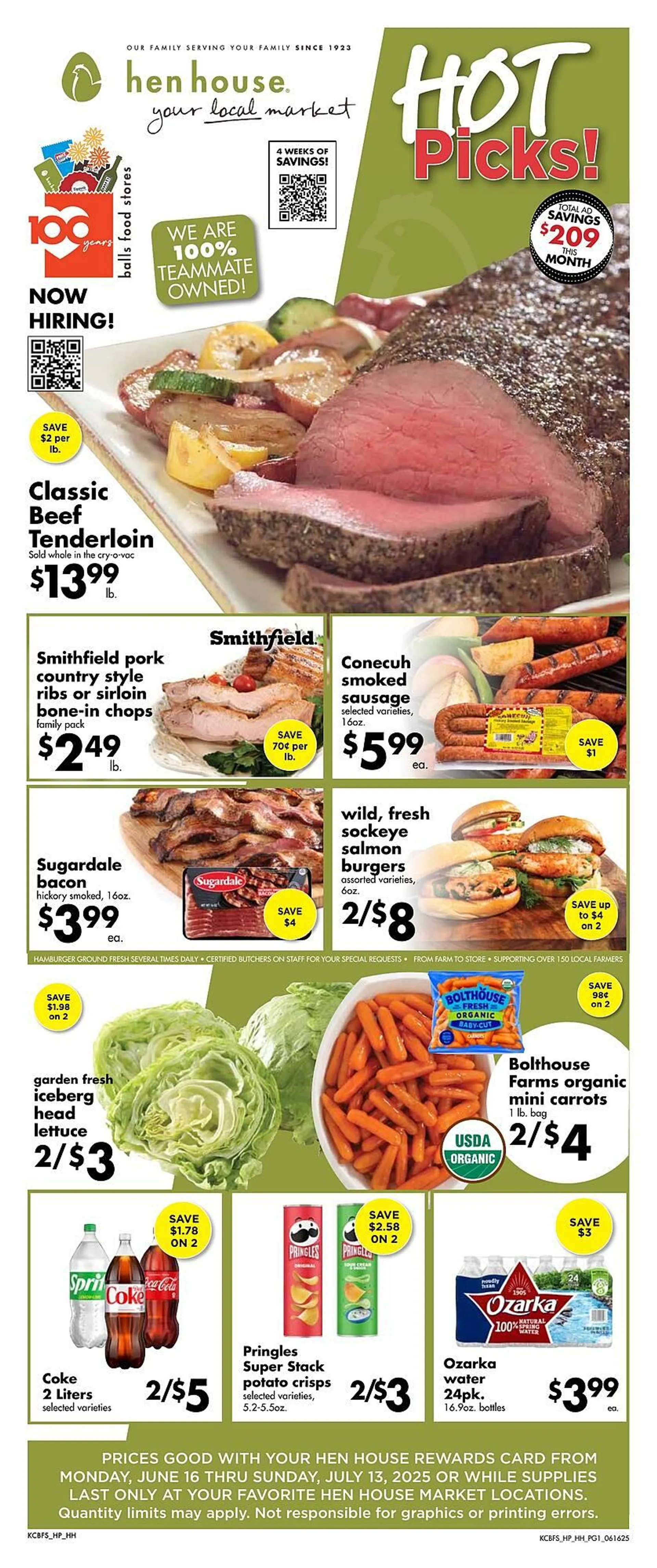 Weekly ad Hen House Weekly Ad from June 16 to July 13 2025 - Page 1
