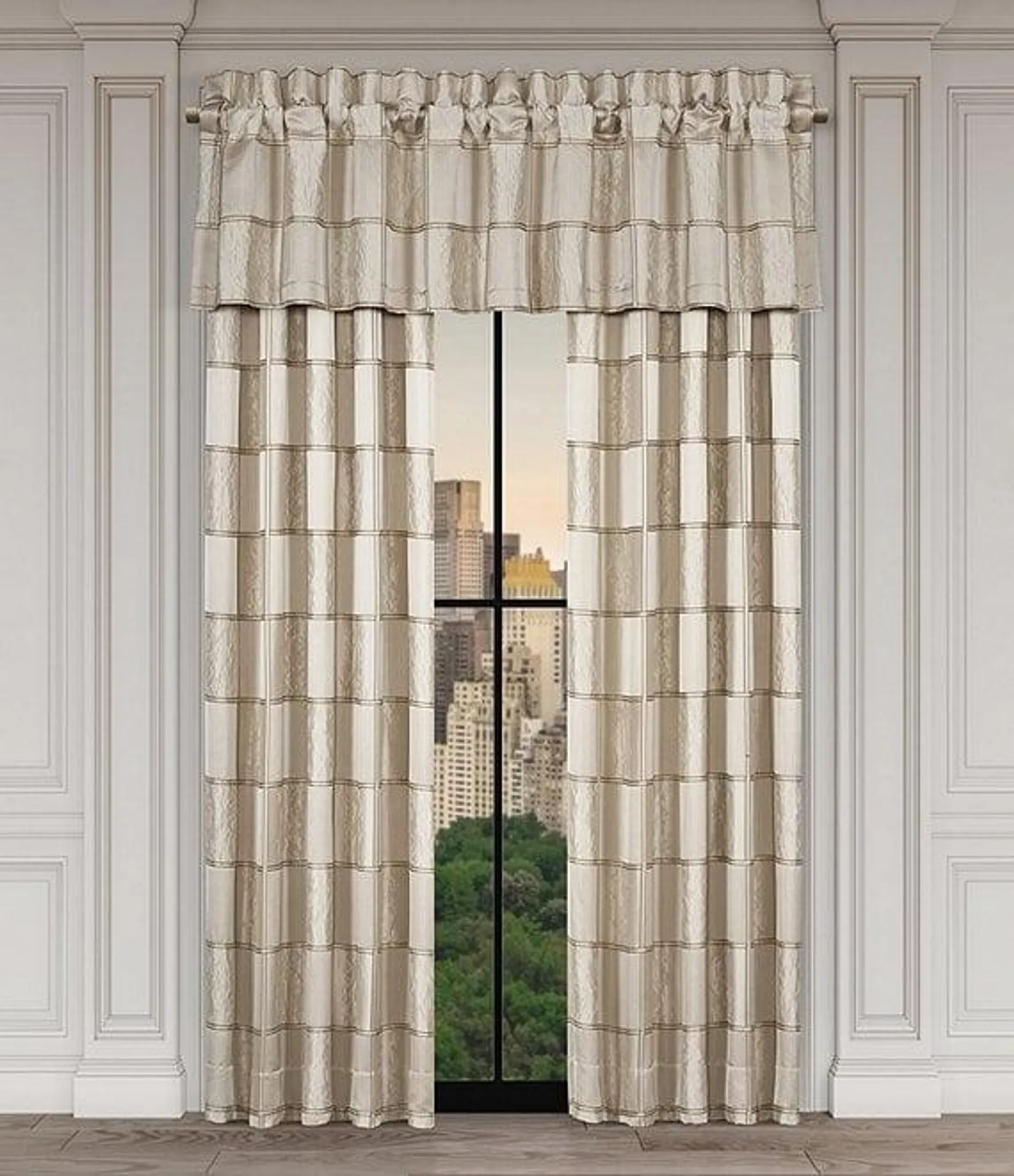 Brand Metallic Geometric Block Patterned Window Treatment