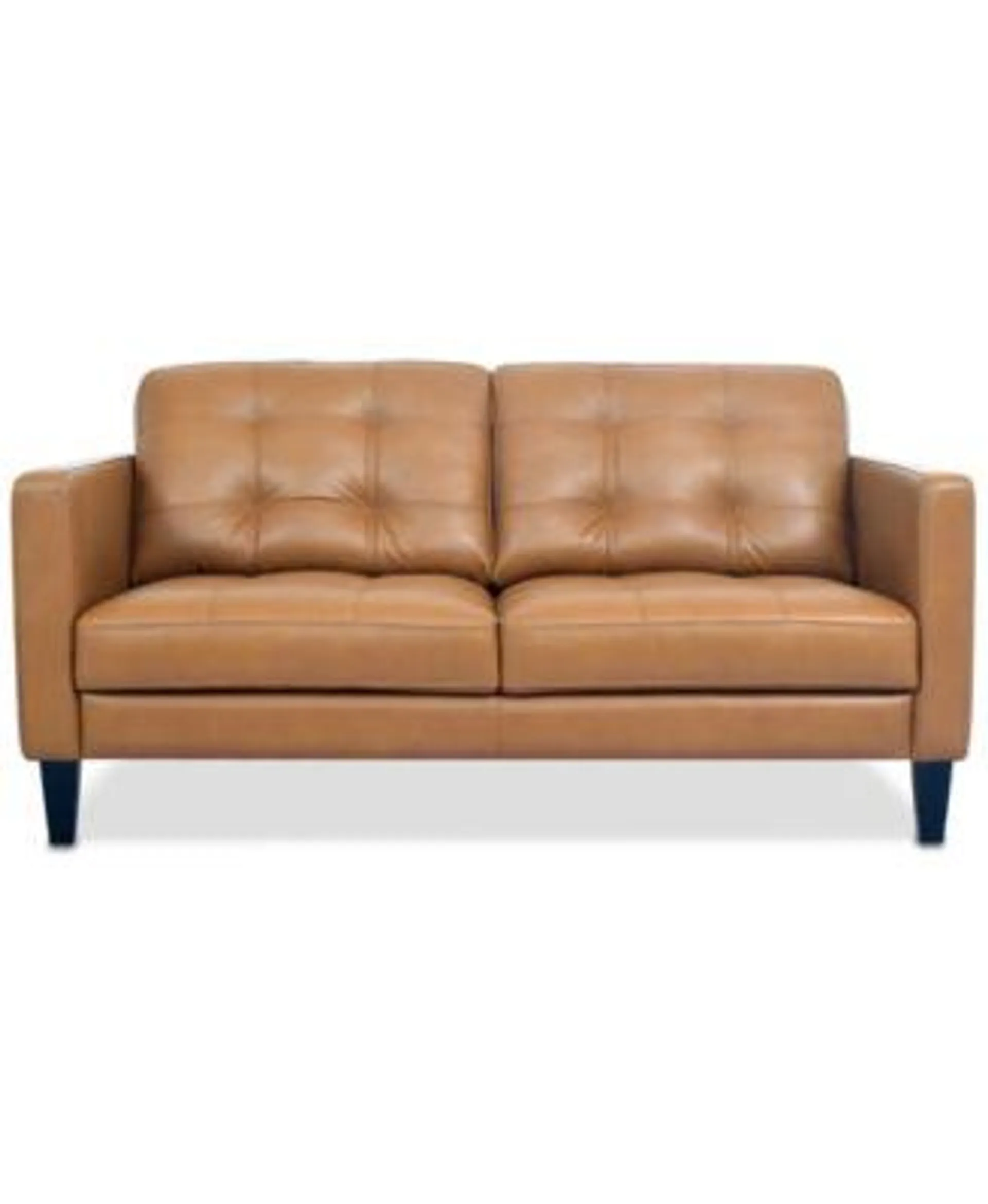 Pezley Leather Loveseat, Created for Macy's