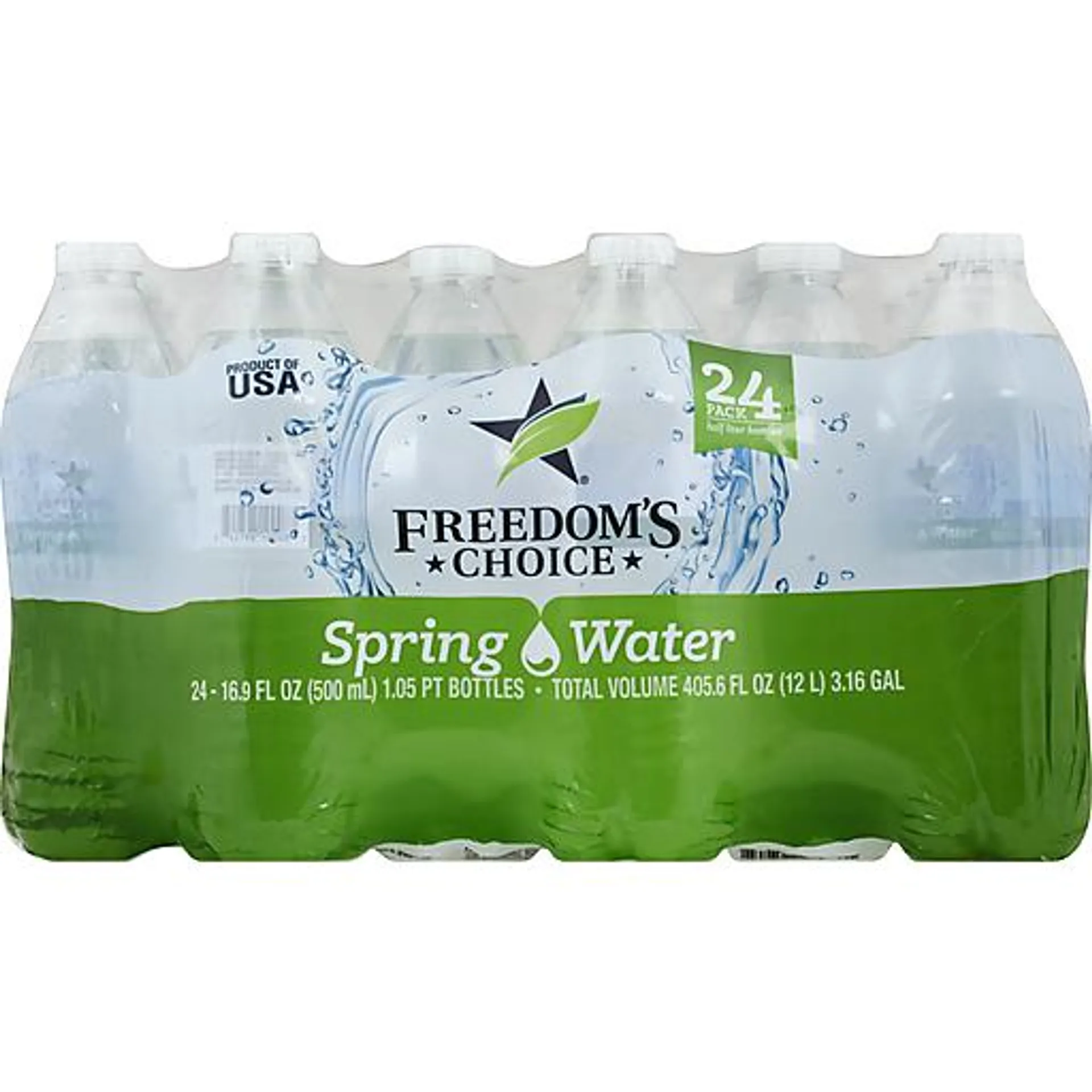 Freedom&#039;s Choice Spring Water 16.9 oz bottle 24 pack