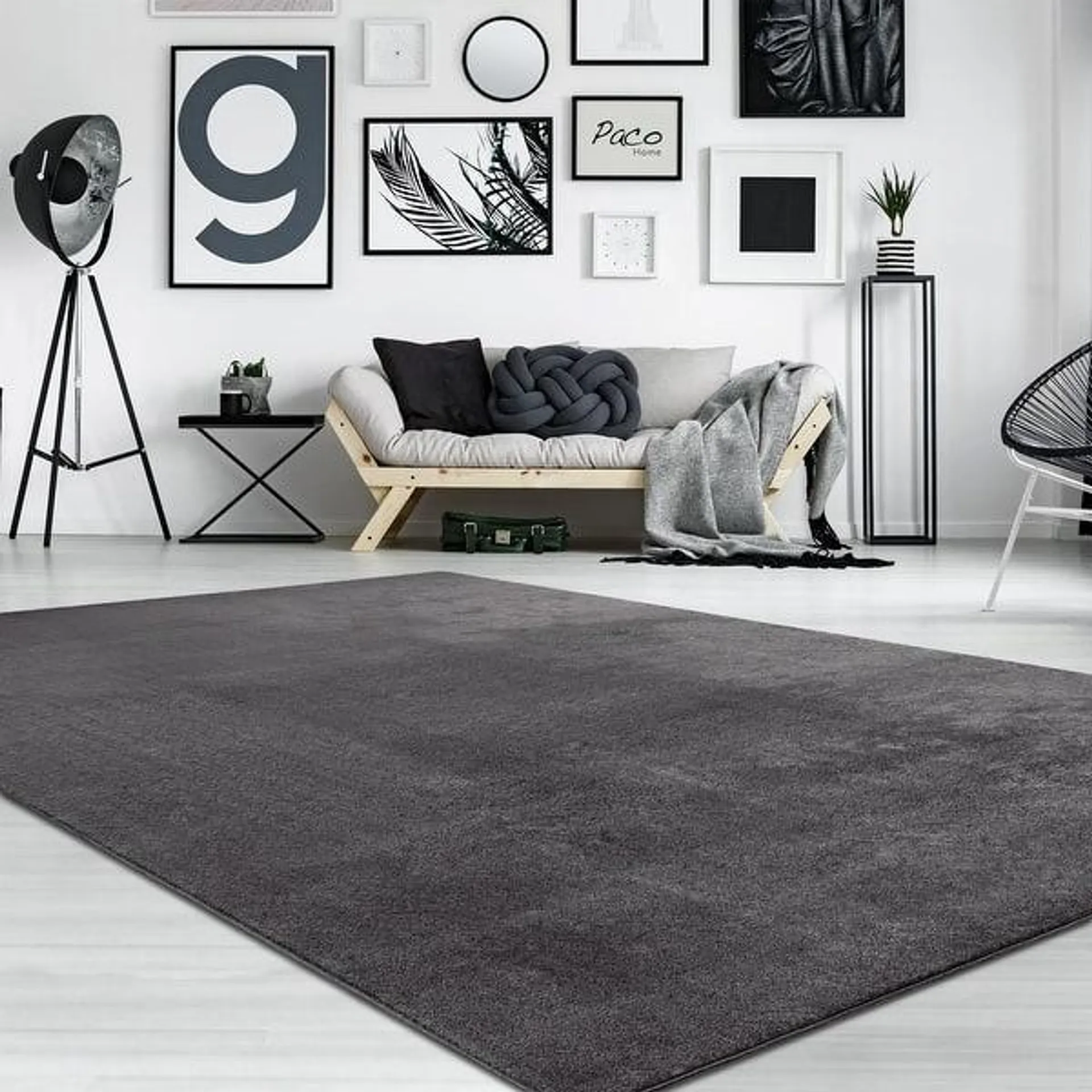 Soft Washable Area Rug with Anti-Slip Backing in solid Colors