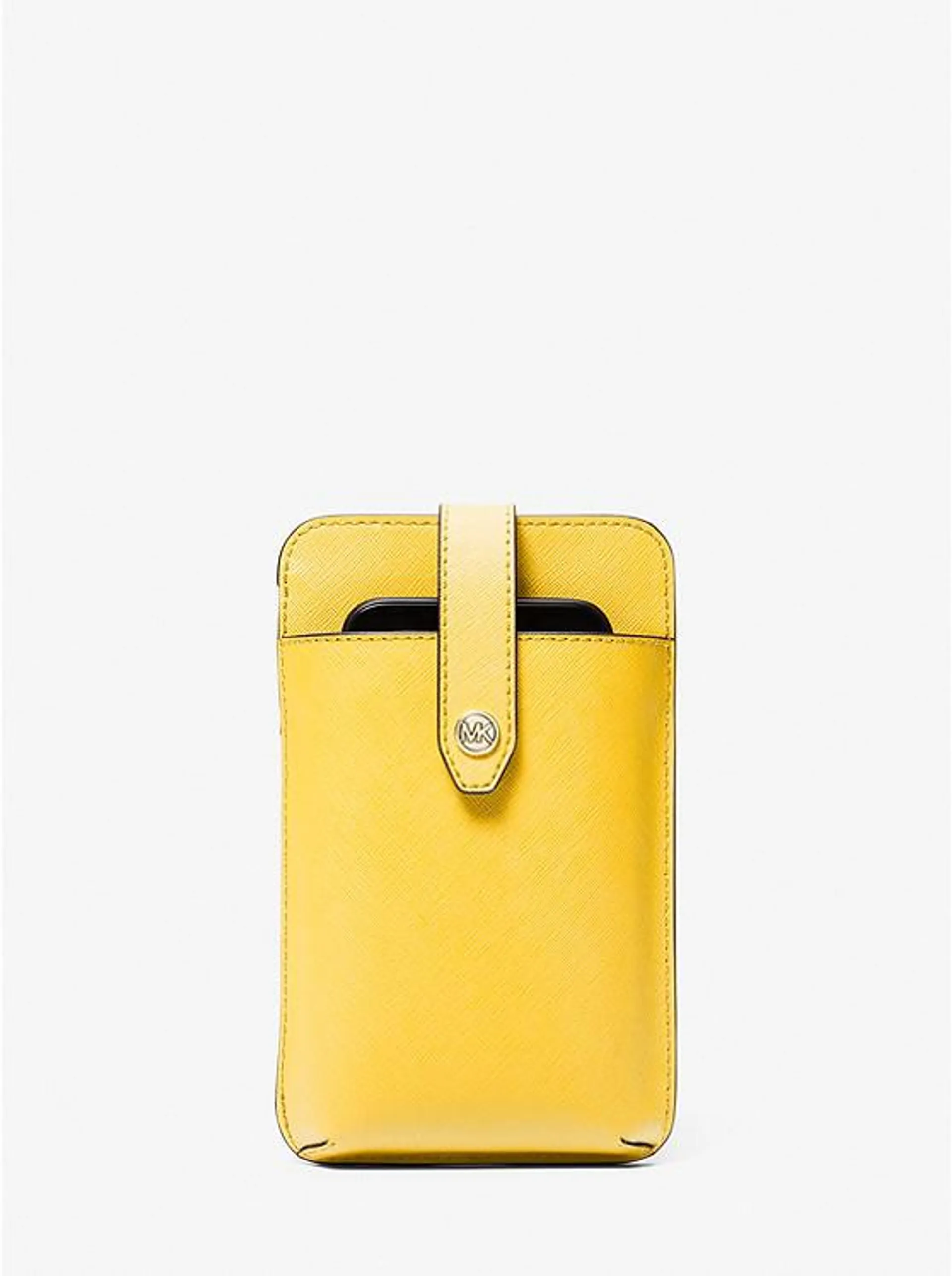 Saffiano Leather Smartphone Crossbody Bag